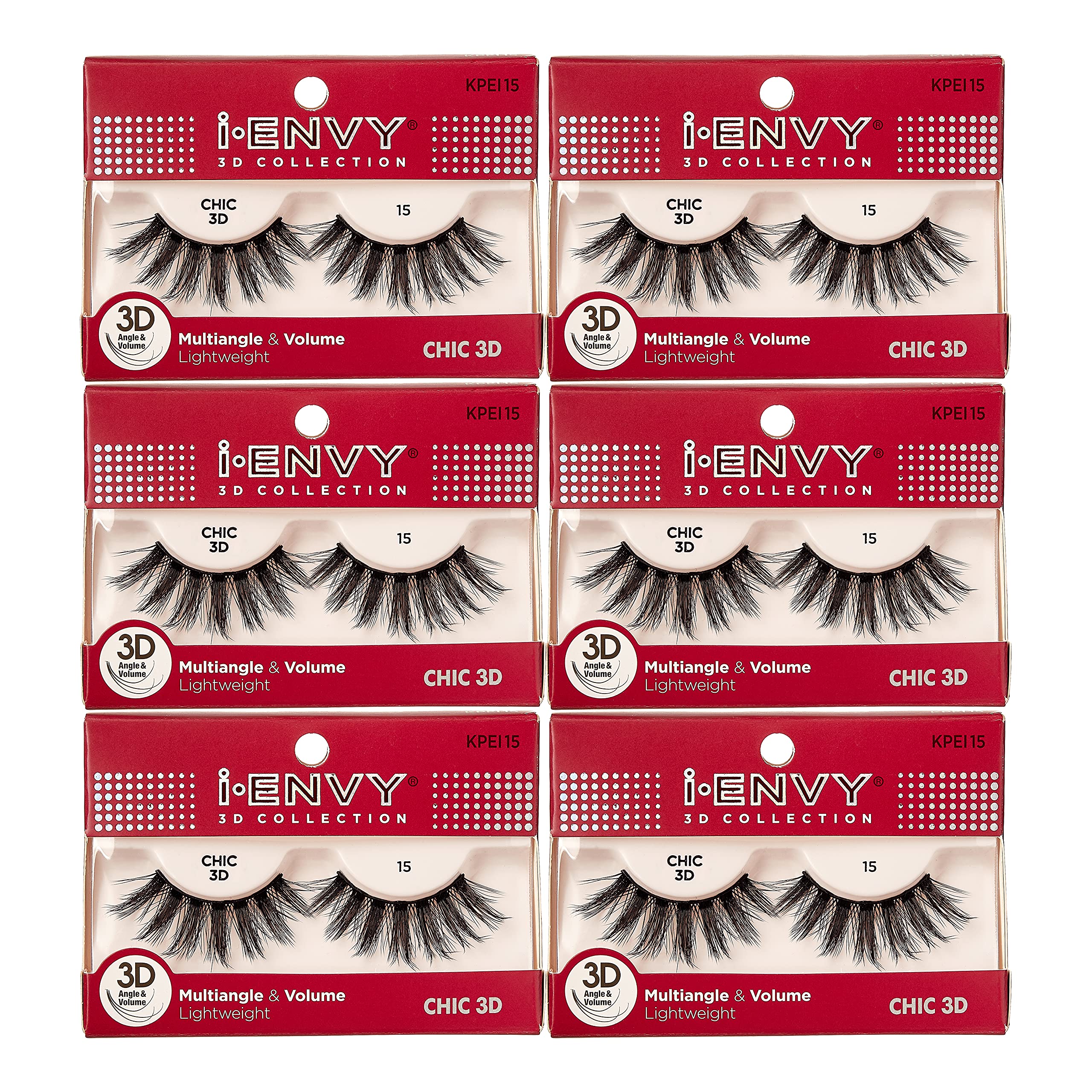 I-Envy 3D Glam Collection Multi-Angle & Volume (6 Pack, Kpei15)