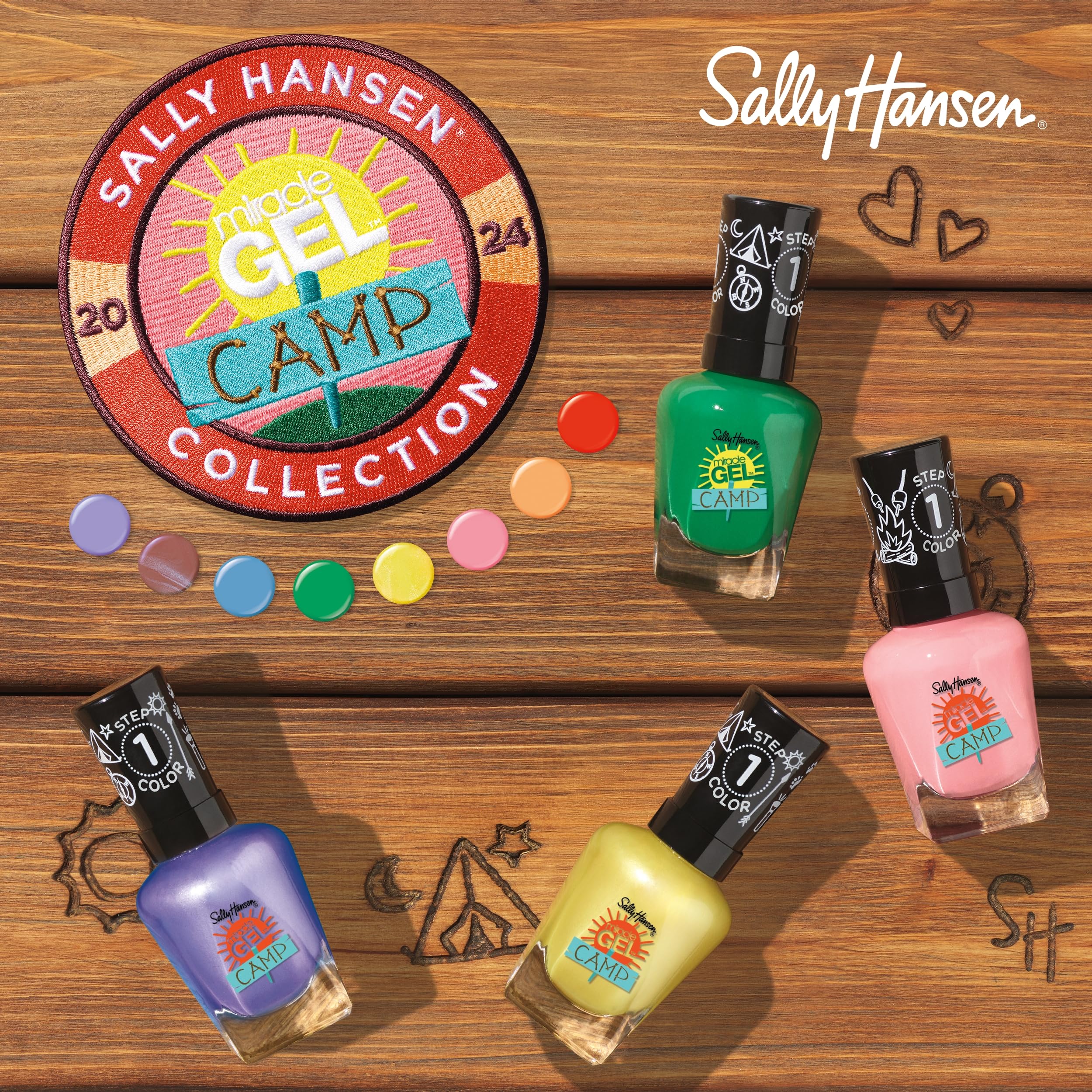 Sally Hansen Miracle Gel, Summer Camp Cozy Cabin, Long Lasting, Gel-Like Formula, No Uv Lamp Needed, Purple Nail Polish