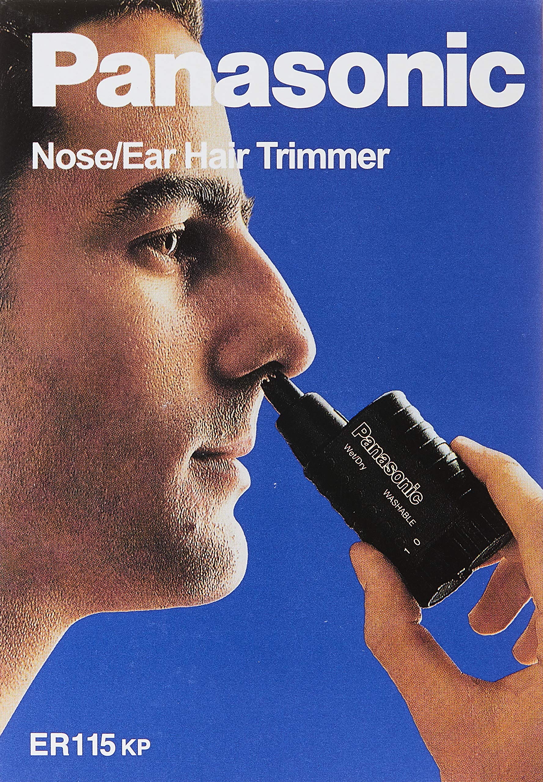 Panasonic ER115 Nose & Ear Hair Trimmer, Wet/Dry, 4 Inch, Black, Plastic