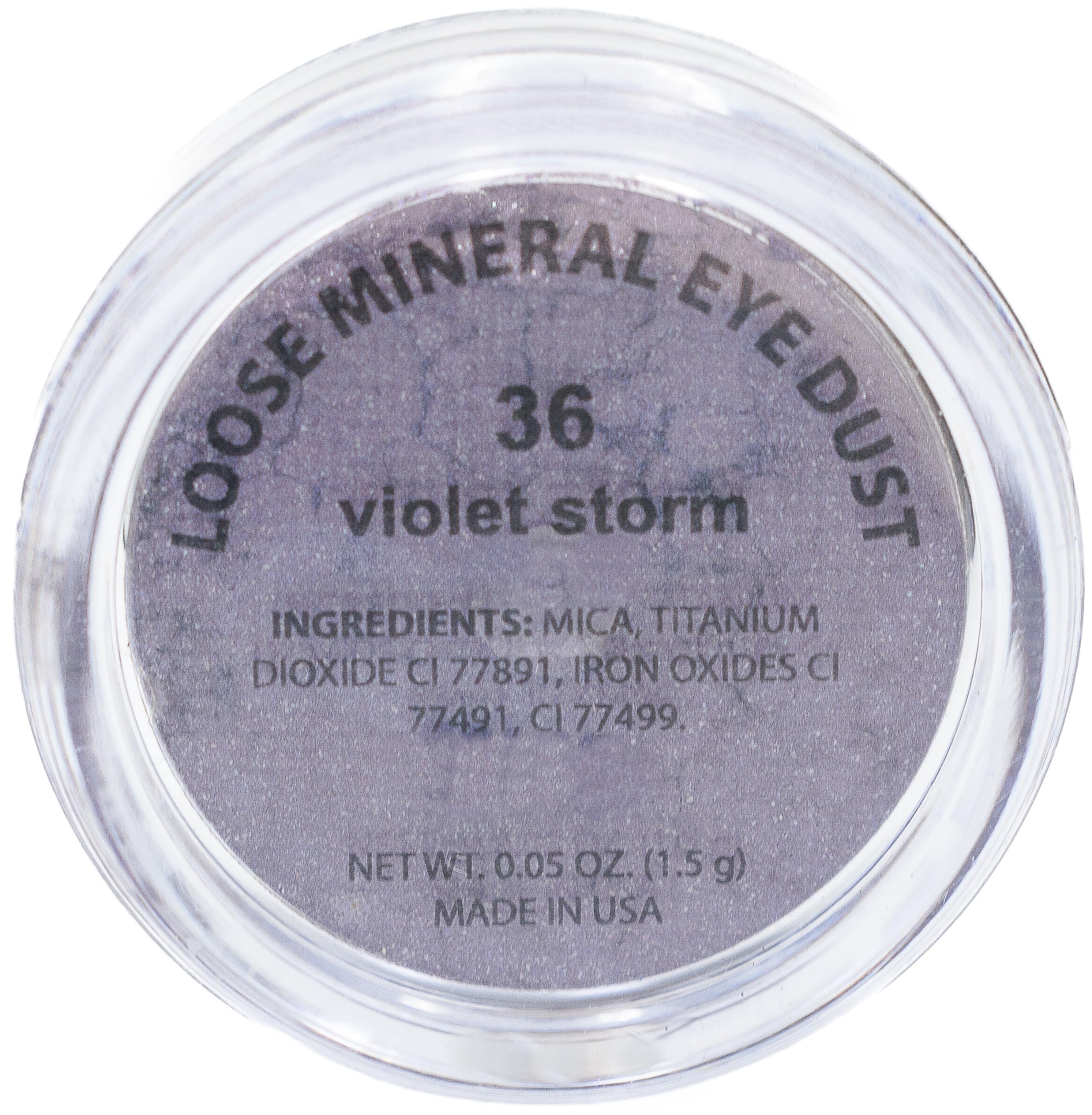 Pure Ziva Violet Storm Cool Tone Metallic Lavender Purple Single Loose Powder Eyeshadow; Vegan, Talc & Paraben Free, No Animal T