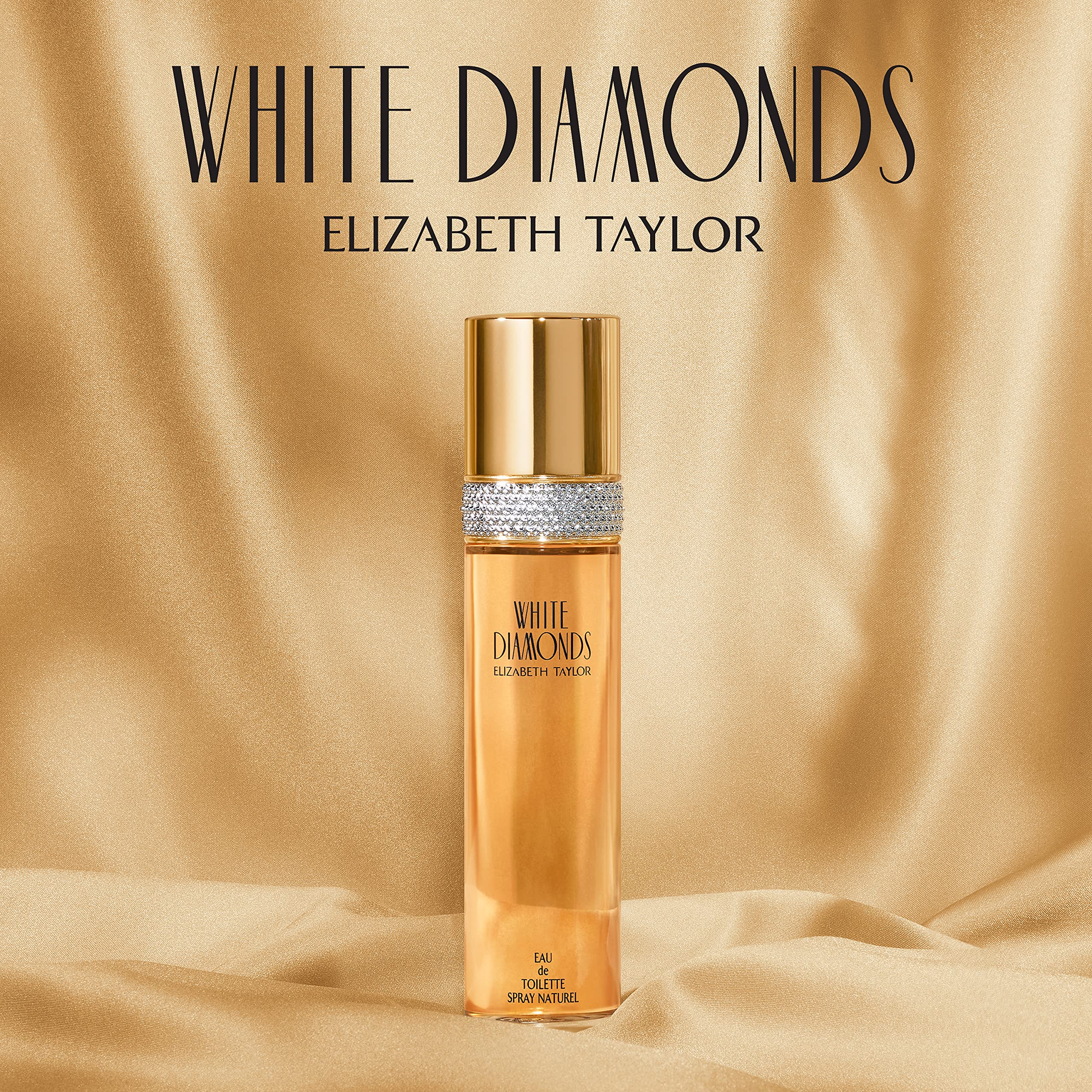 Elizabeth Taylor Body Powder For Women, Fragrance With Body Puff, White Diamonds, 2.6 Oz