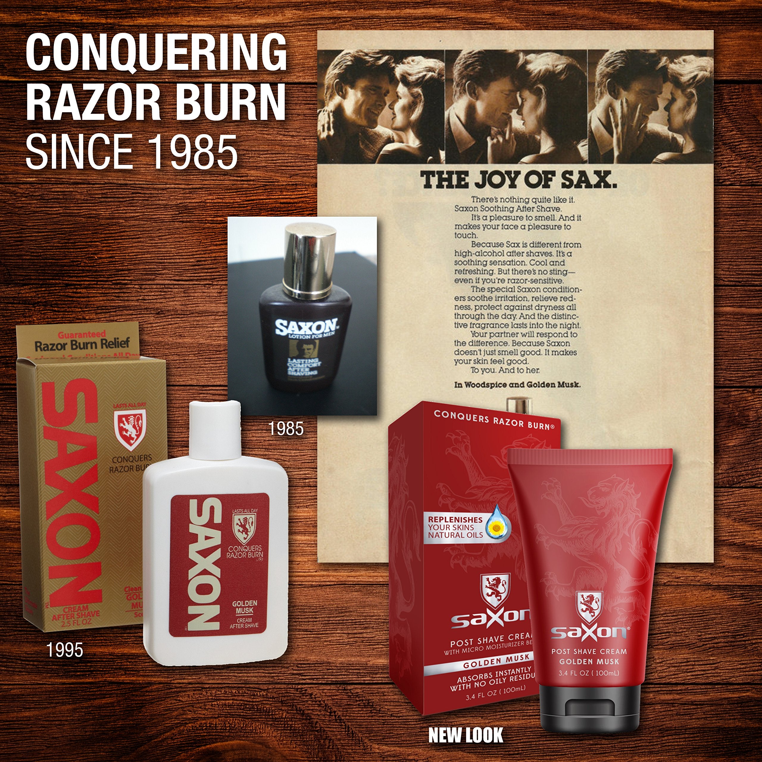 Saxon Post Shave Cream with Micro Moisturizing and Conditioning Beads, Woodspice