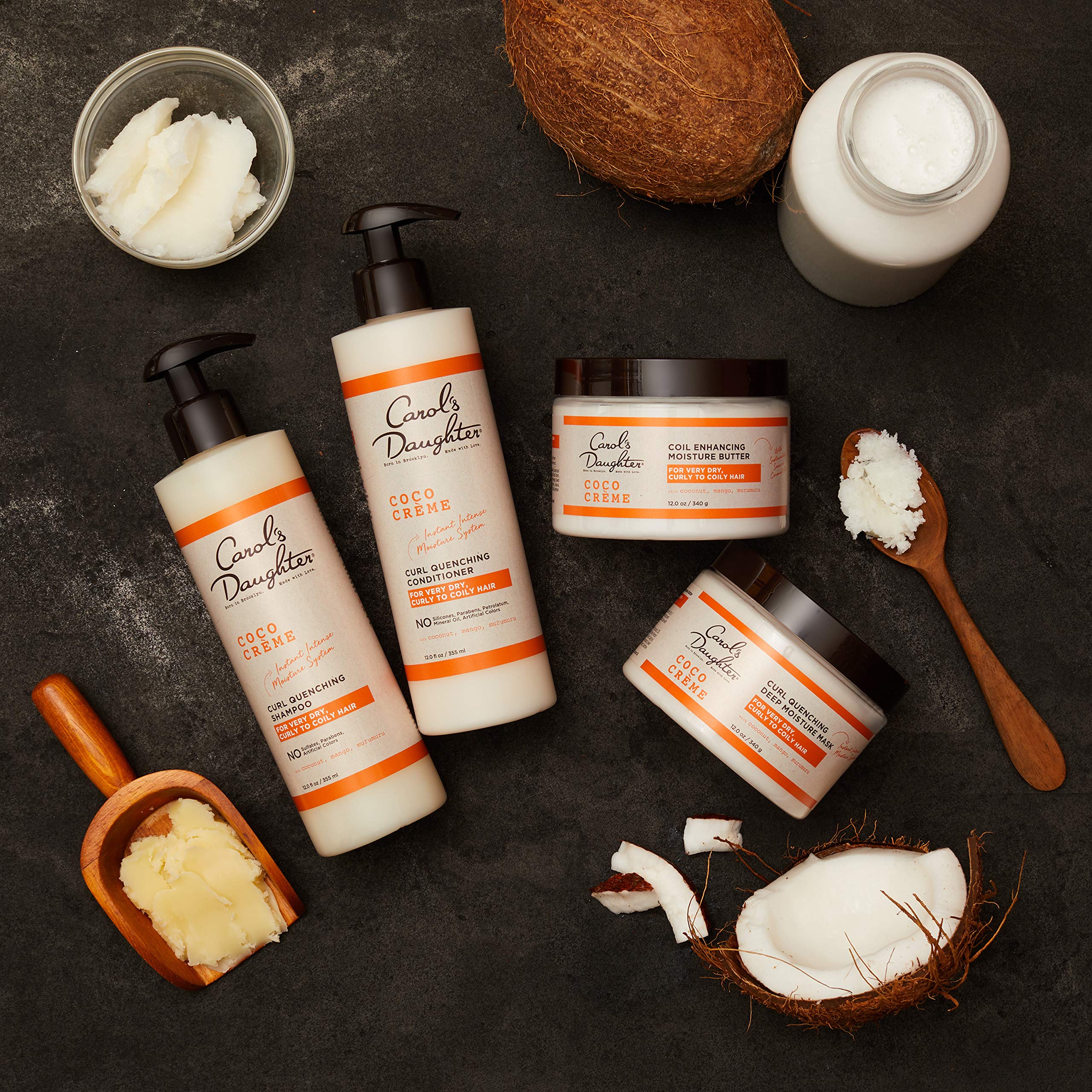 Carol?? Daughter Coco Creme Sulfate Free Shampoo And Conditioner Set With Silicone Free Hair Butter, For Very Dry Curly Hair, Wi
