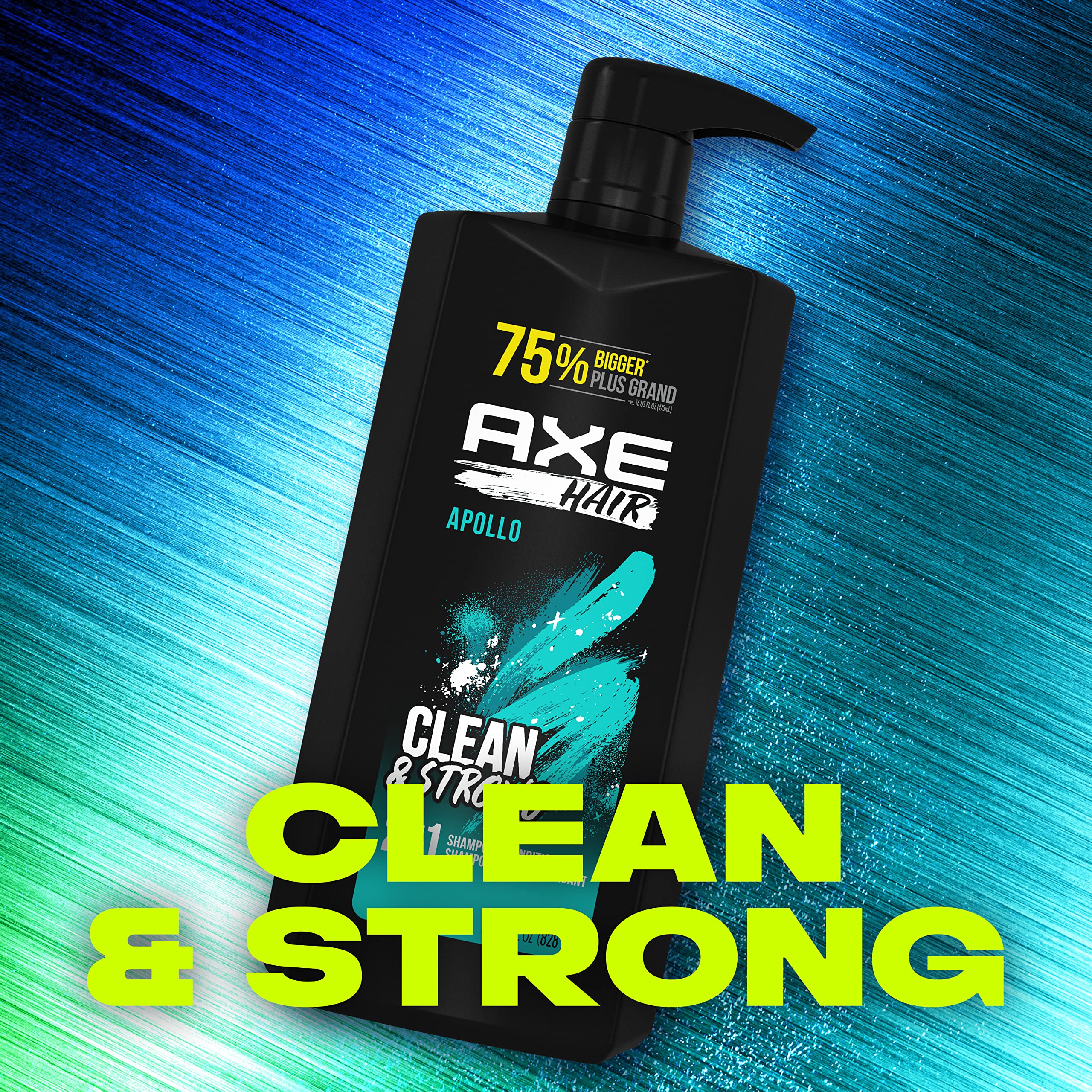 AXE Wash & Care 2-in-1 Shampoo & Conditioner Apollo Wash & Care 4 Count for Clean & Strong Hair Sage & Cedarwood 100% Recycled B