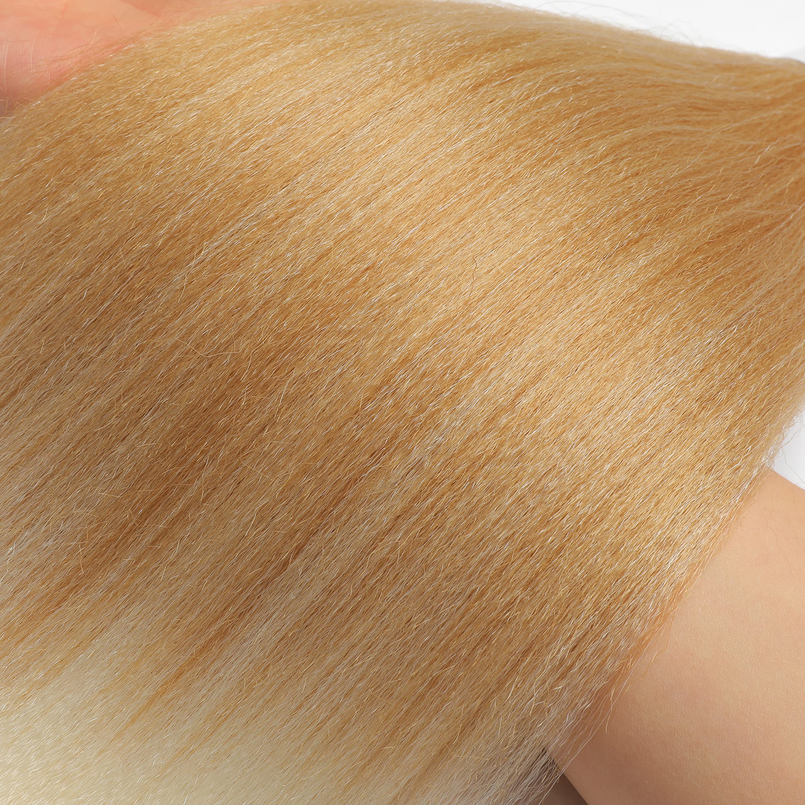8 Packs Pre Stretched Braiding Hair, 24 Inch Braiding Hair Pre Stretched Yaki Texture, Hot Water Setting, Easy To Install Profes