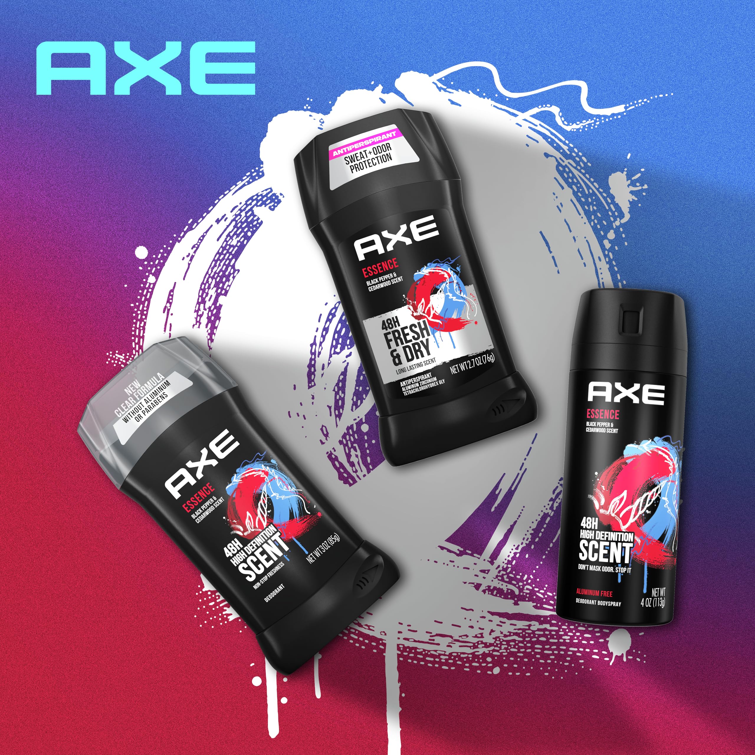 AXE Body Spray Deodorant for Long Lasting Odor Protection Essence Black Pepper & Cedarwood Men 's Deodorant Formulated Without A