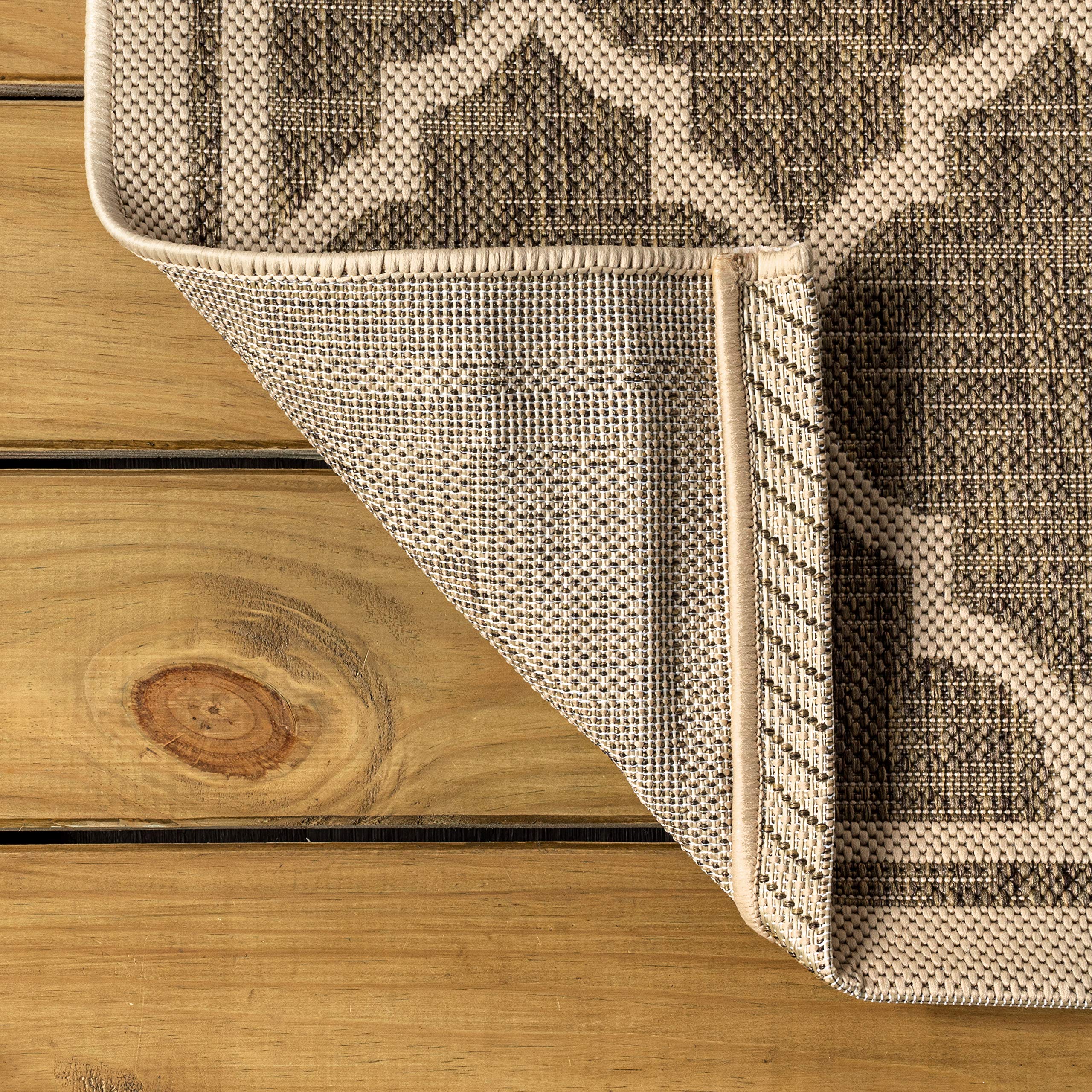 JONATHAN Y Trebol Moroccan Trellis Textured Weave IndoorOutdoor BrownBeige 4 ft x 6 ft Area-Rug, coastal,Easy-cleaning,HighTraff
