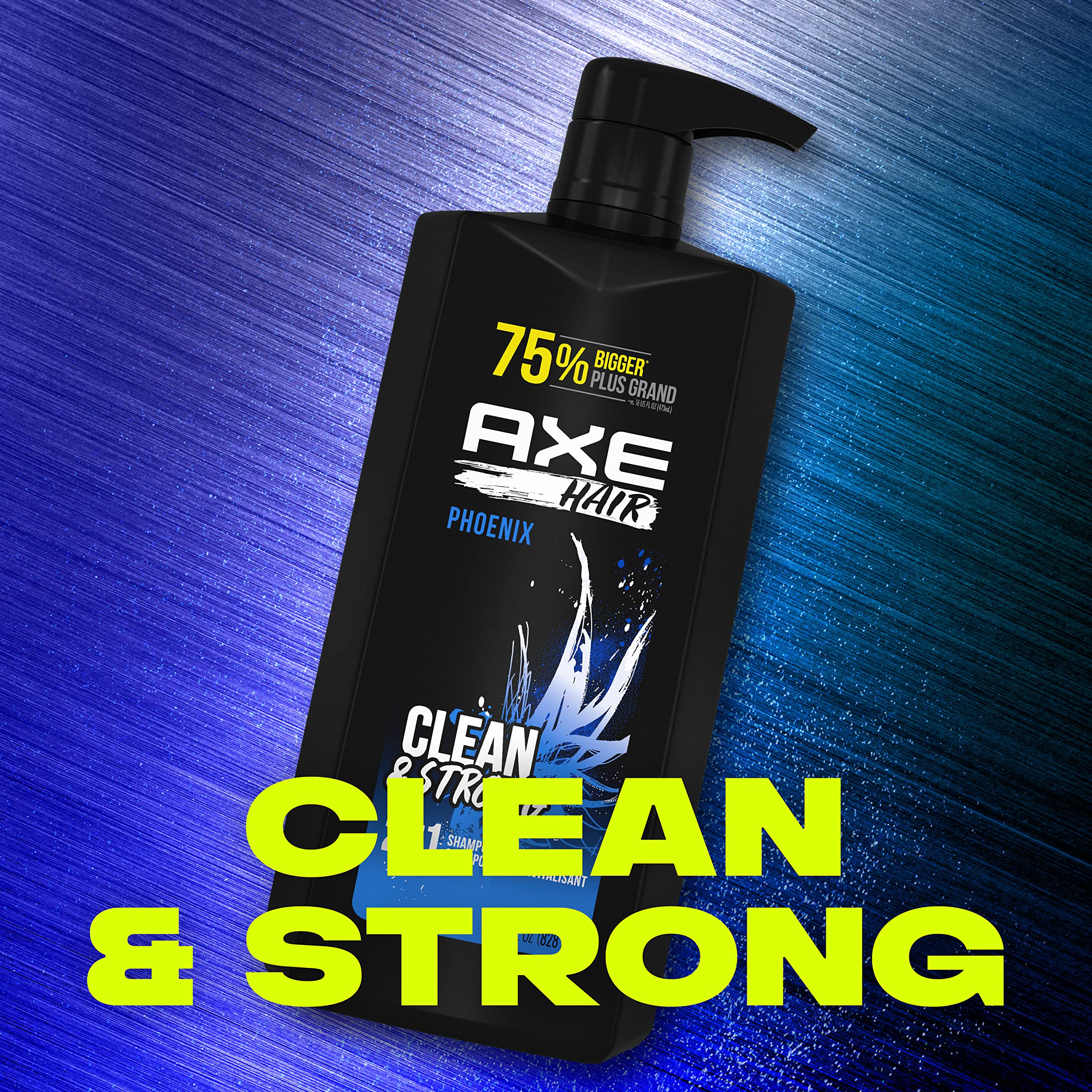 AXE Wash and Care for Clean and Strong Hair Phoenix 2-in-1 Shampoo and Conditioner Crushed Mint and Rosemary 100 percent Recycle