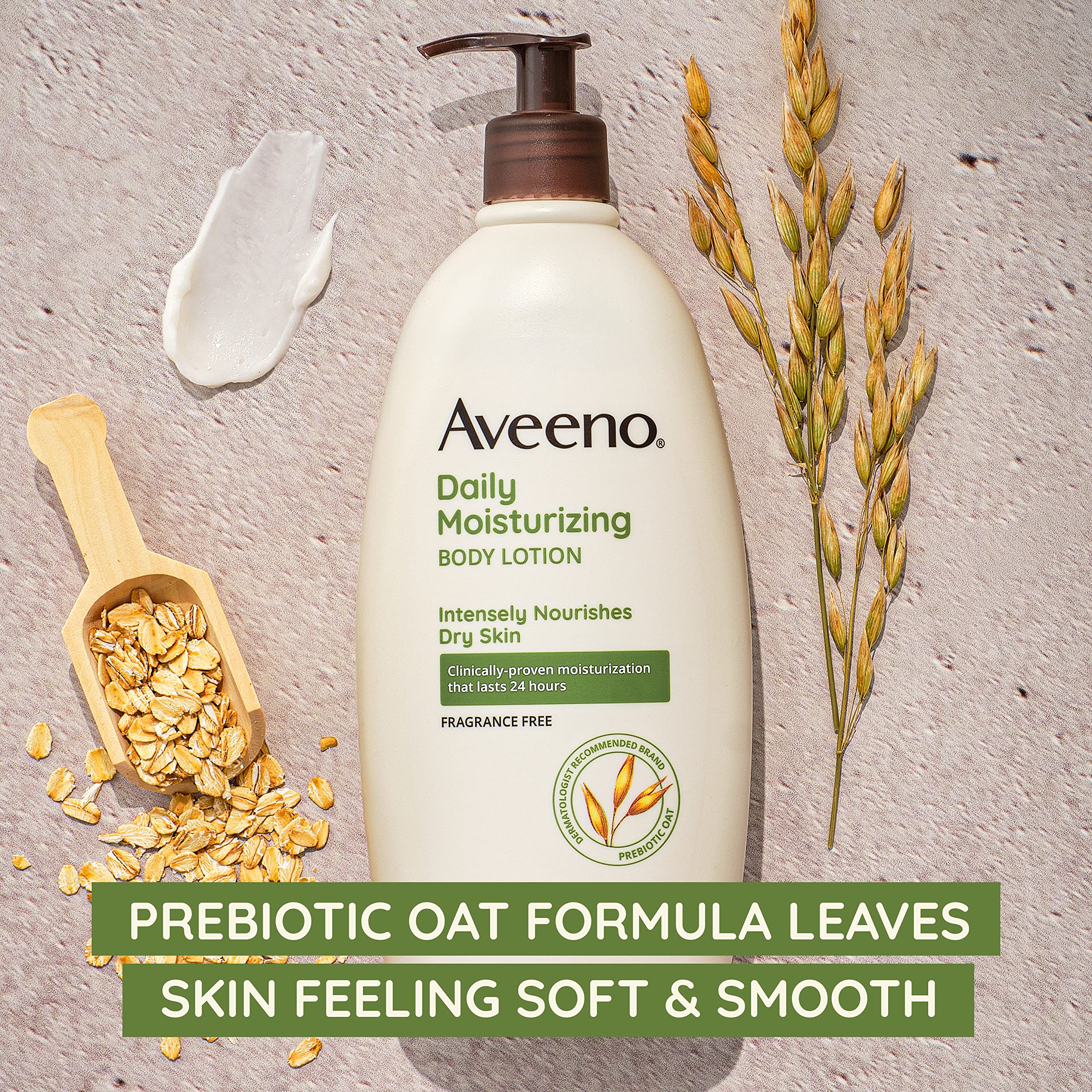 Aveeno Daily Moisturizing Body Lotion, Fragrance-Free, 8 Fl Oz