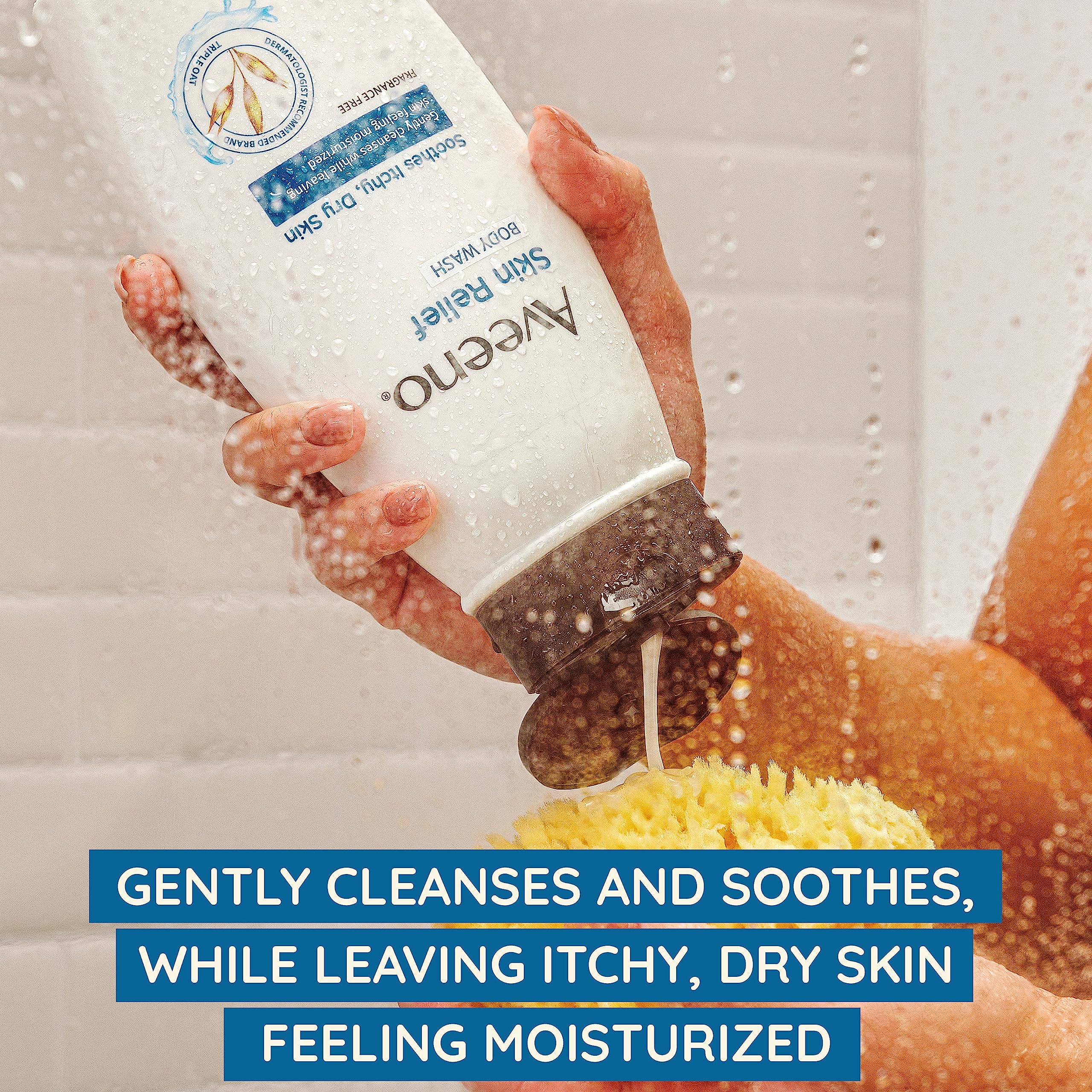 Aveeno Skin Relief Body Wash With Triple Oat Formula Soothes Itchy And Dry Skin, Fragrance Free Body Wash For Sensitive Skin, 33