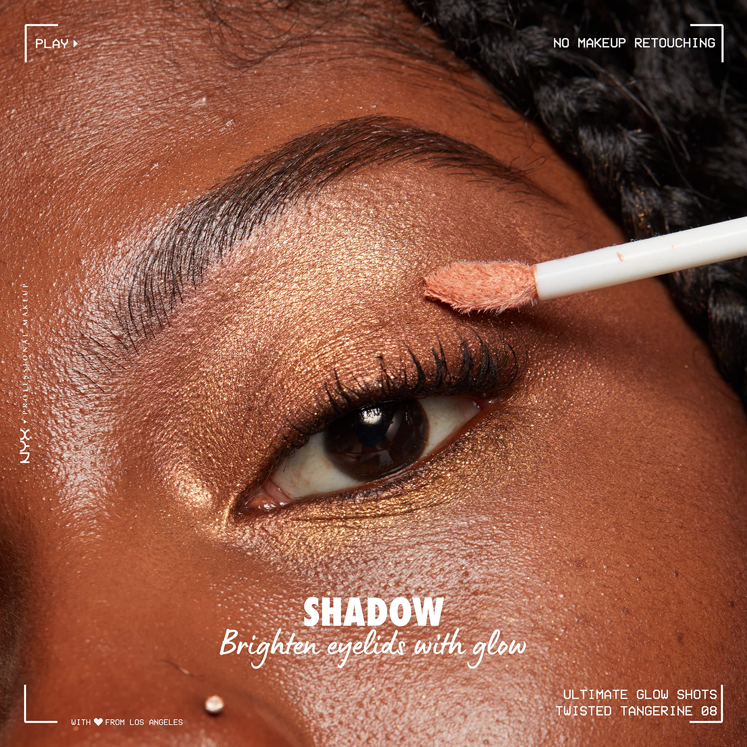 Nyx Professional Makeup Ultimate Glow Shots, Liquid Eyeshadow, Long-Lasting Shimmer Eye Shadow With Vitamin C - Twisted Tangerin