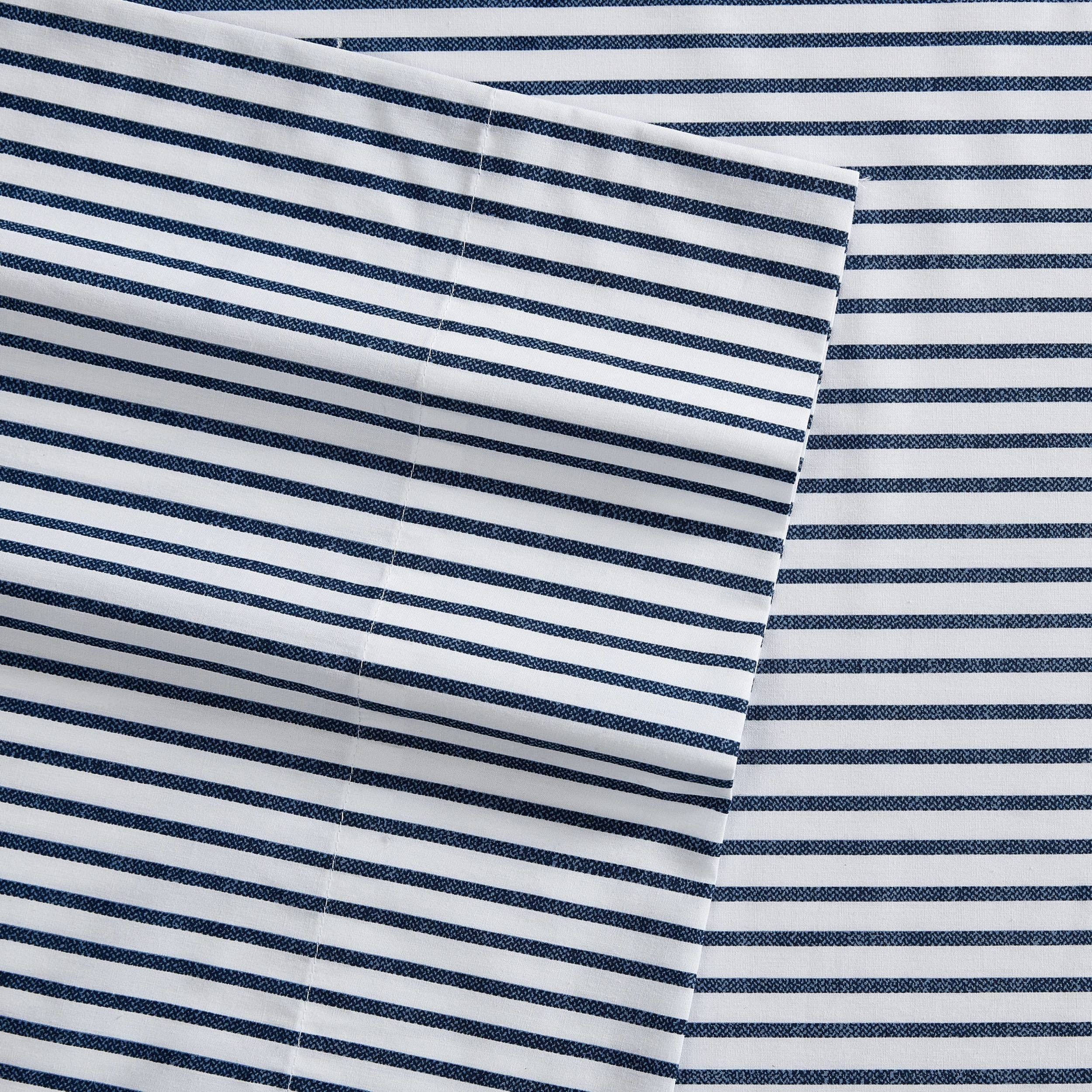 Nautica- Twin Sheet Set, cotton Percale Bedding Set, crisp  cool, Lightweight  Breathable (Harmead Navy, Twin)