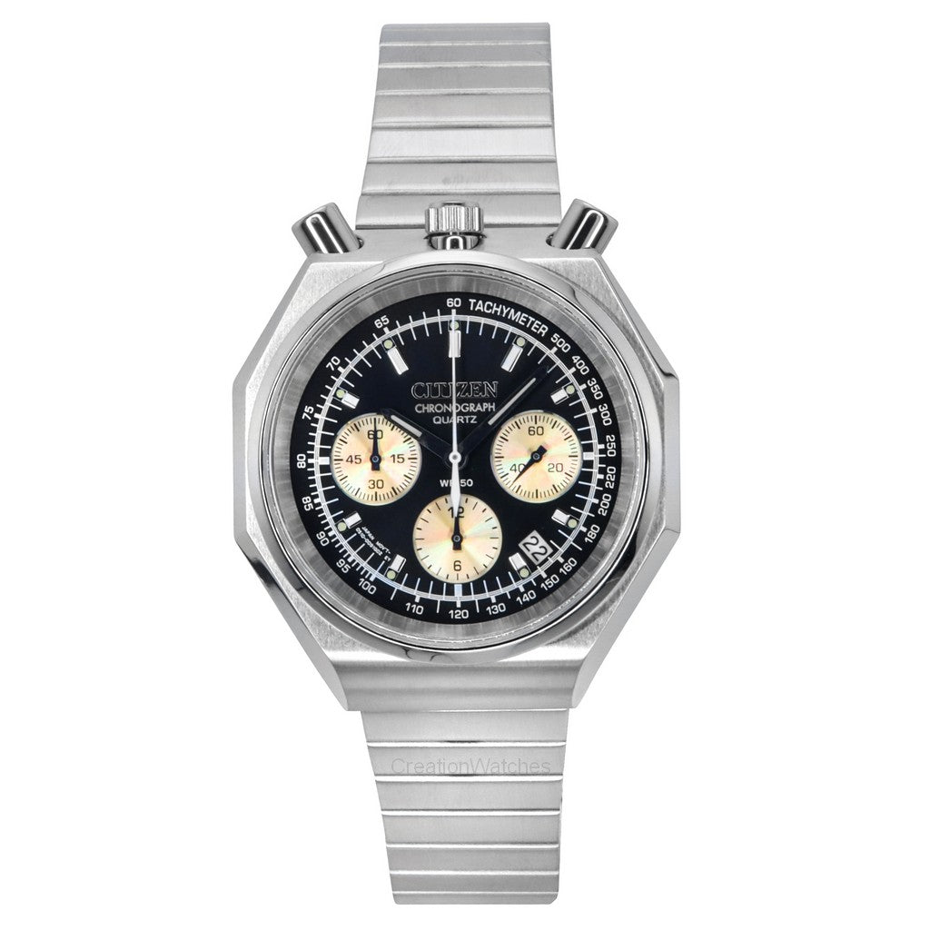 Citizen Tsuno Bull Head Chronograph Stainless Steel Black Dial Quartz An370054E MenS Watch