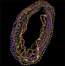 Assorted Style Mardi Gras Beaded Necklace Purple Gold and Jade
