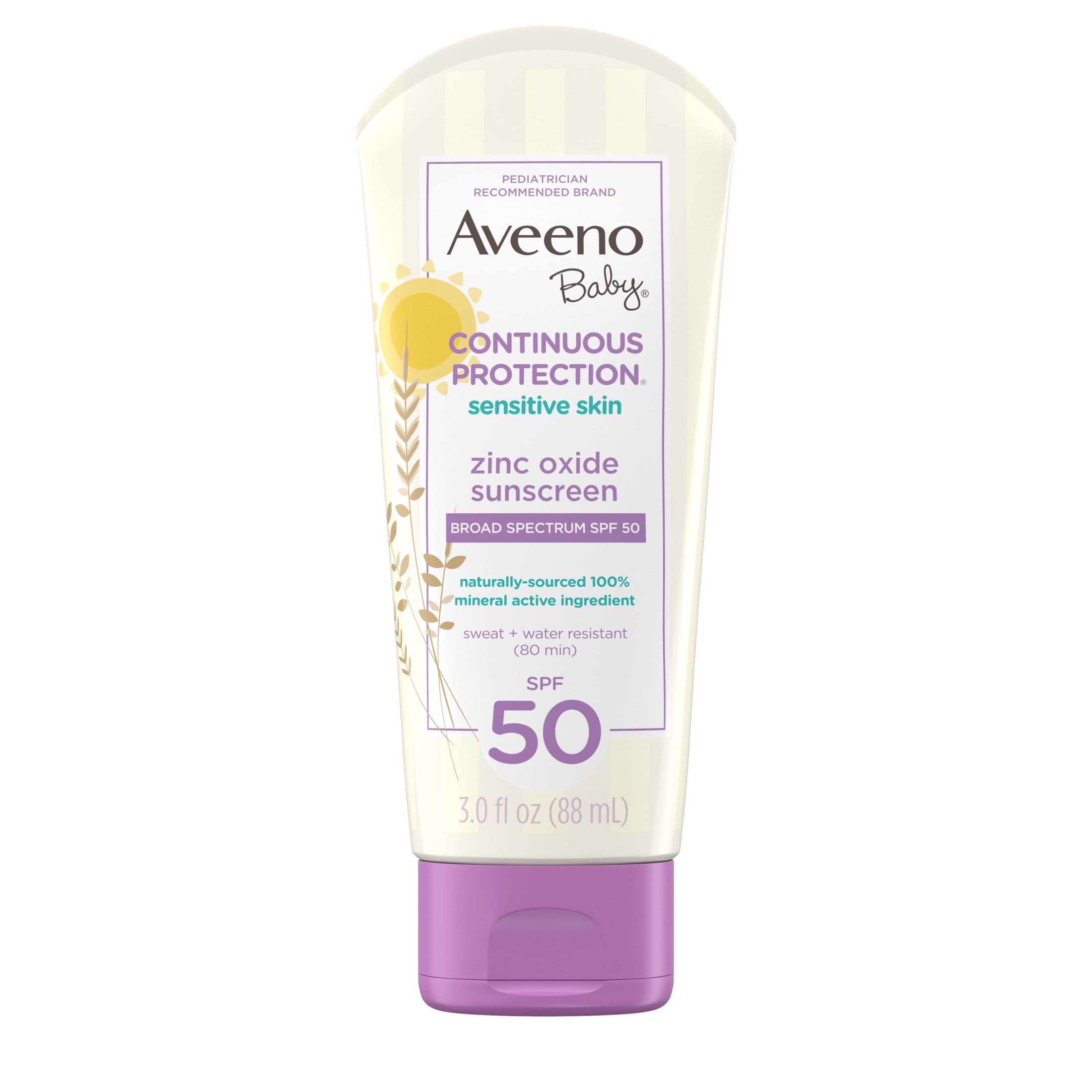 Aveeno Baby Zinc Oxide Mineral Sunscreen Lotion, Spf 50, 3 Fl. Oz