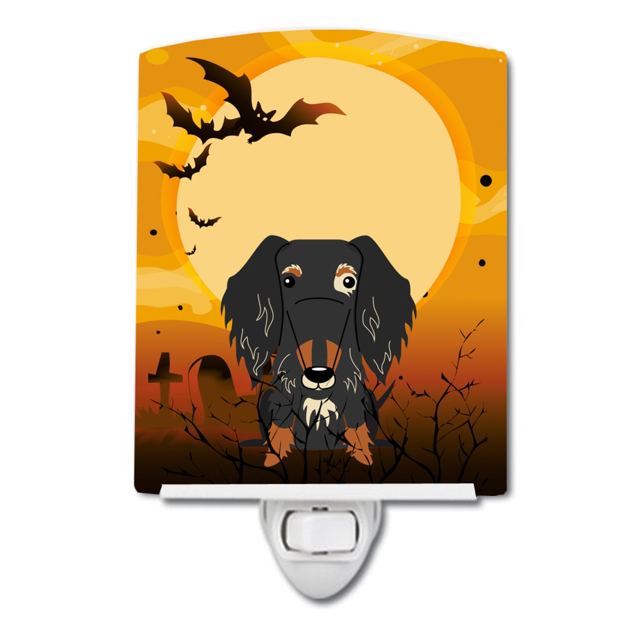  Inchcarolines Treasures Halloween Wire Haired Dachshund Dapple Ceramic Night Light, 6X4, Multicolor Inch