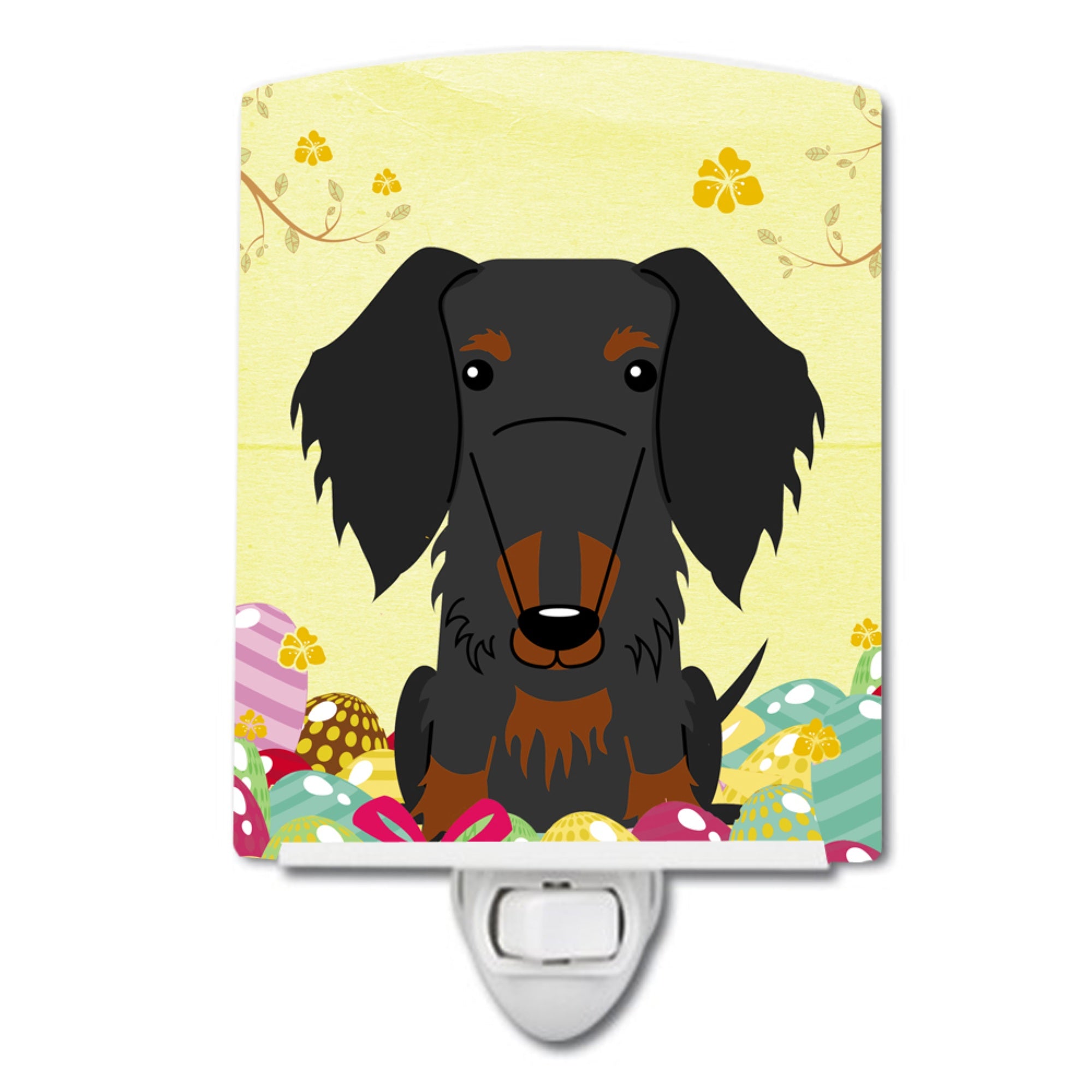  Inchcarolines Treasures Easter Eggs Wire Haired Dachshund Black Tan Ceramic Night Light, 6X4, Multicolor Inch