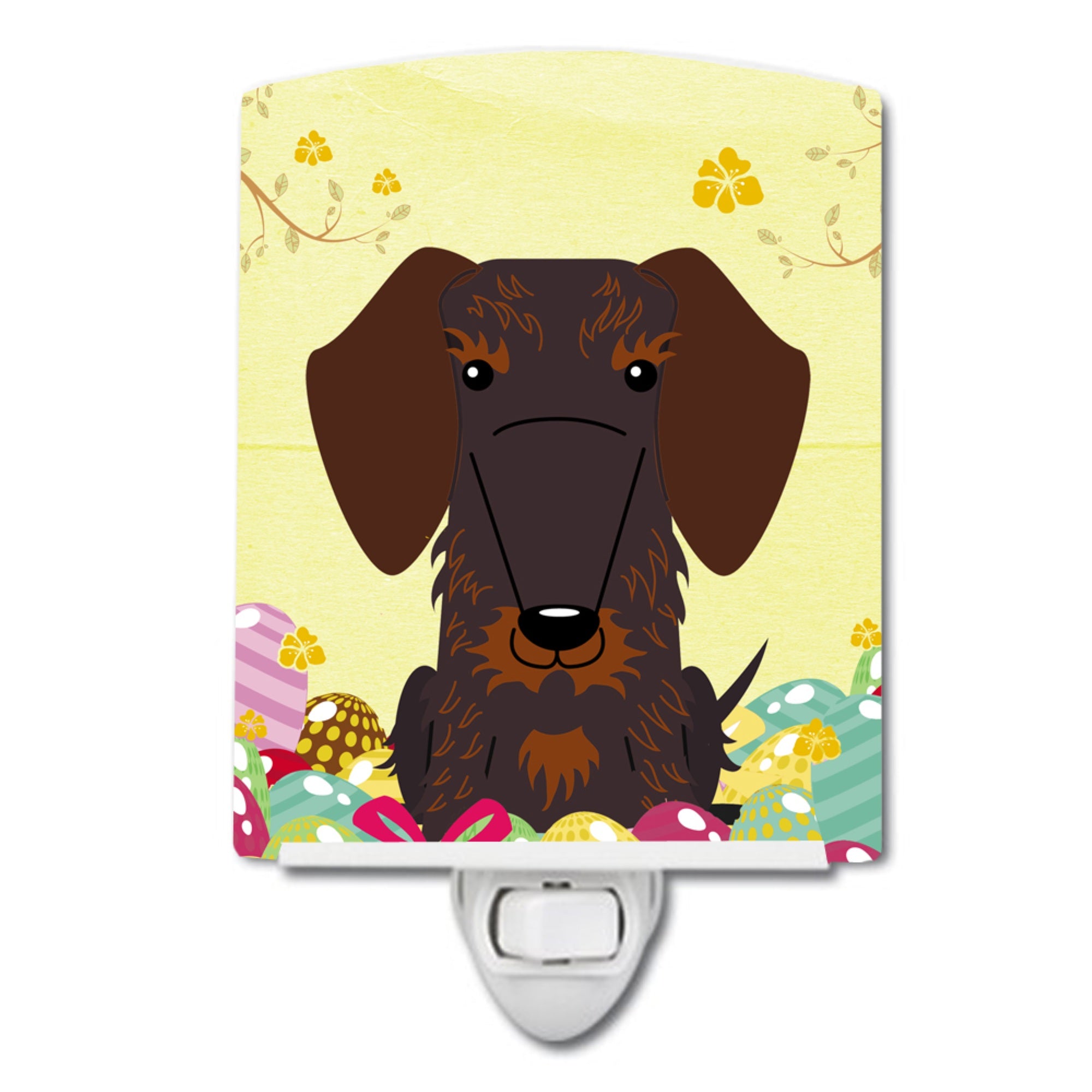  Inchcarolines Treasures Easter Eggs Wire Haired Dachshund Chocolate Ceramic Night Light, 6X4, Multicolor Inch