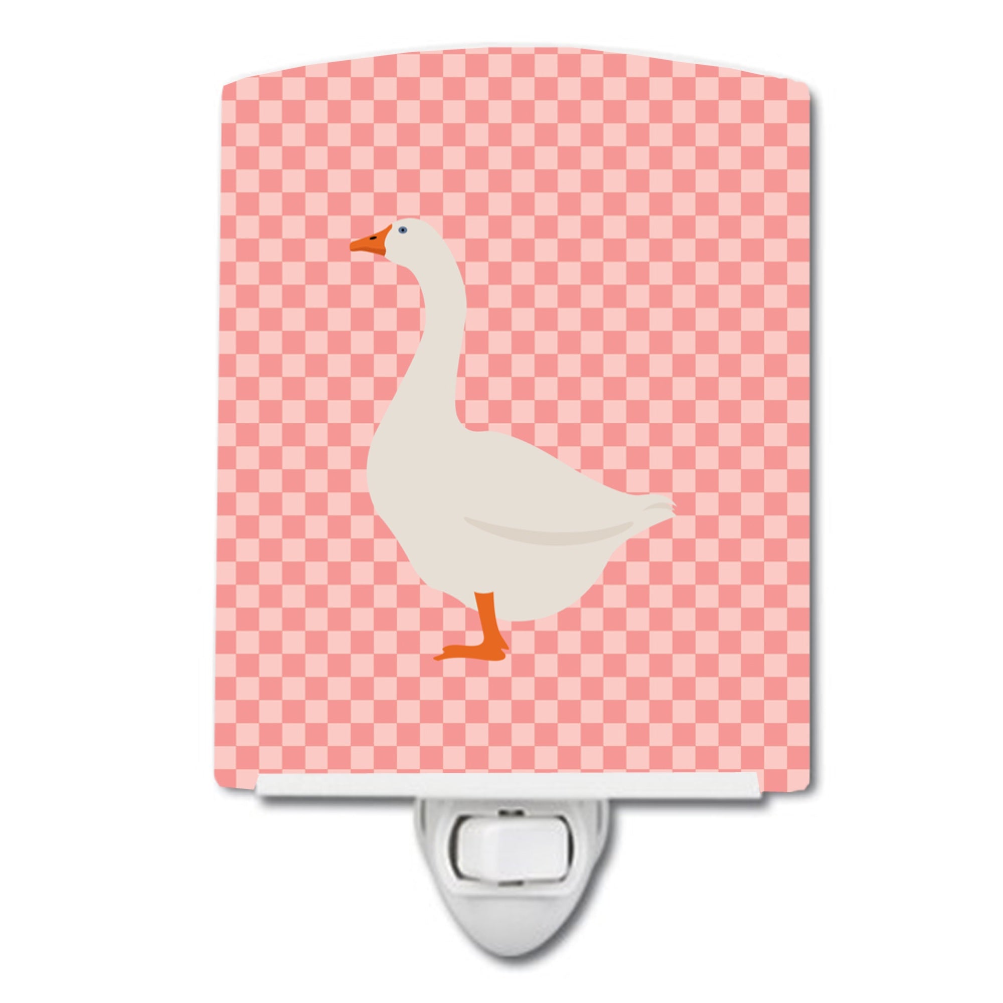  Inchcarolines Treasures Embden Goose Pink Check Ceramic Night Light, 6X4, Multicolor Inch