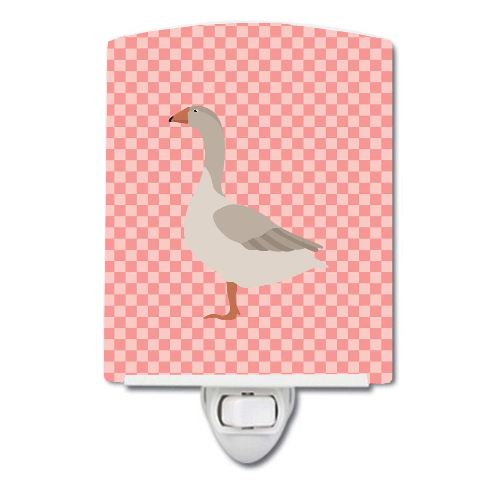  Inchcarolines Treasures Steinbacher Goose Pink Check Ceramic Night Light, 6X4, Multicolor Inch