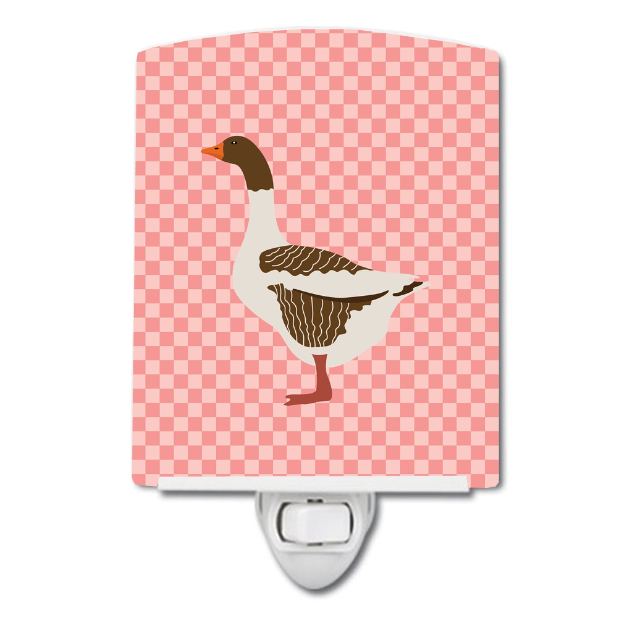  Inchcarolines Treasures Pomeranian Rogener Goose Pink Check Ceramic Night Light, 6X4, Multicolor Inch
