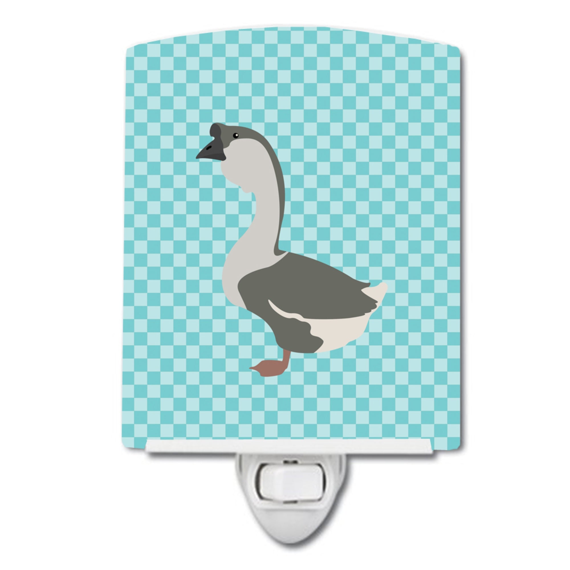  Inchcarolines Treasures African Goose Blue Check Ceramic Night Light, 6X4, Multicolor Inch