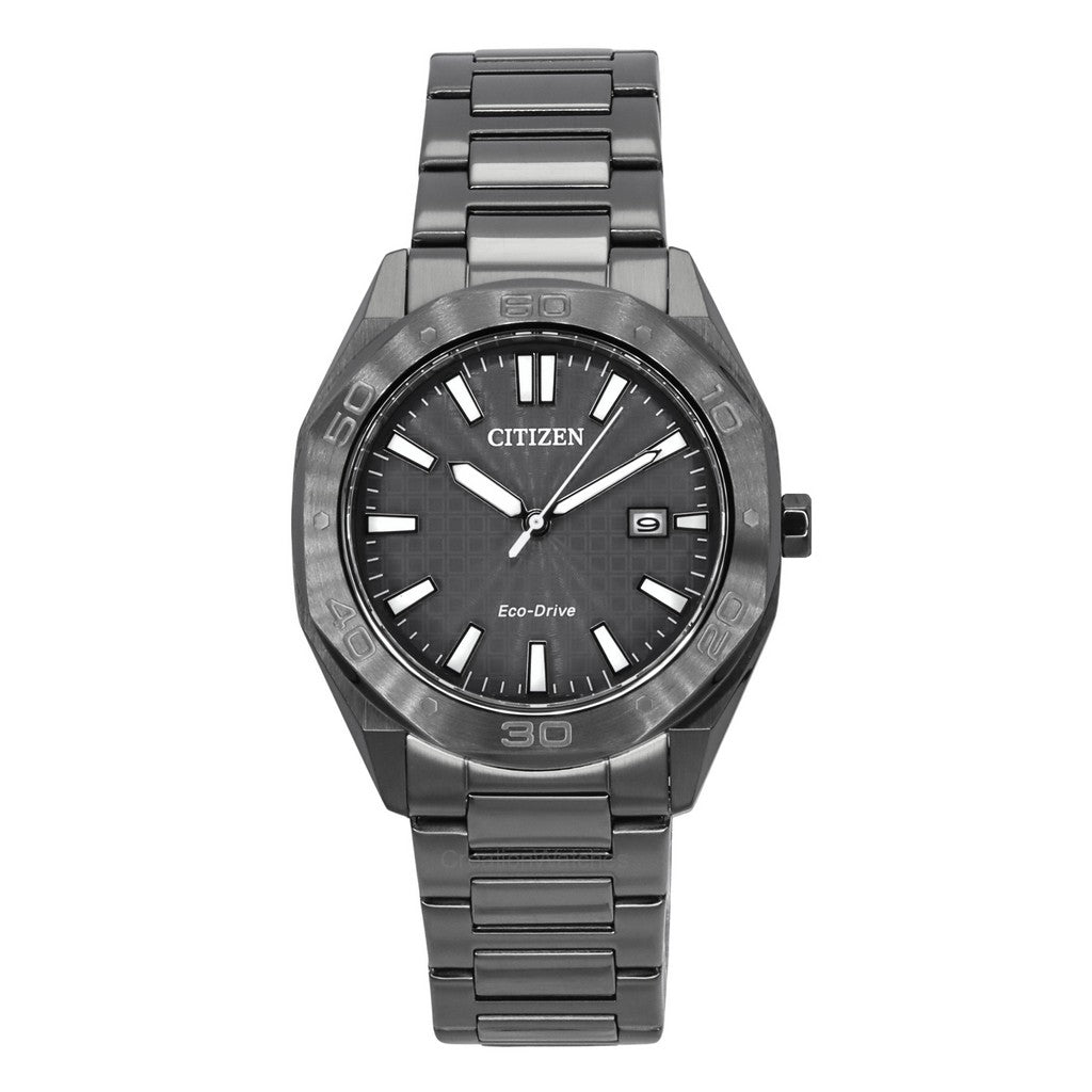 Citizen EcoDrive Stainless Steel Grey Dial Bm763781H 100M MenS Watch