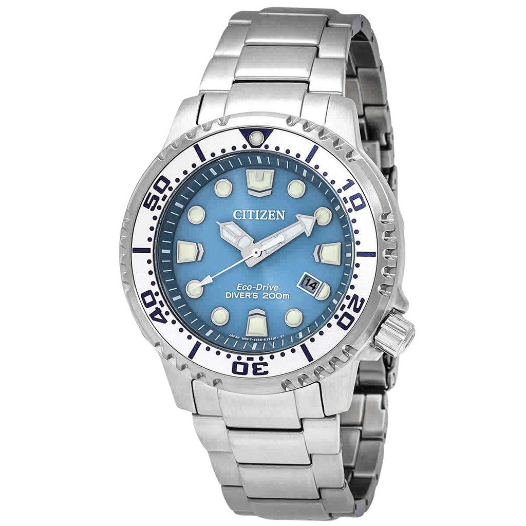 Citizen Promaster Dive Stainless Steel Light Blue Dial EcoDrive DiverS Bn016555L 200M MenS Watch