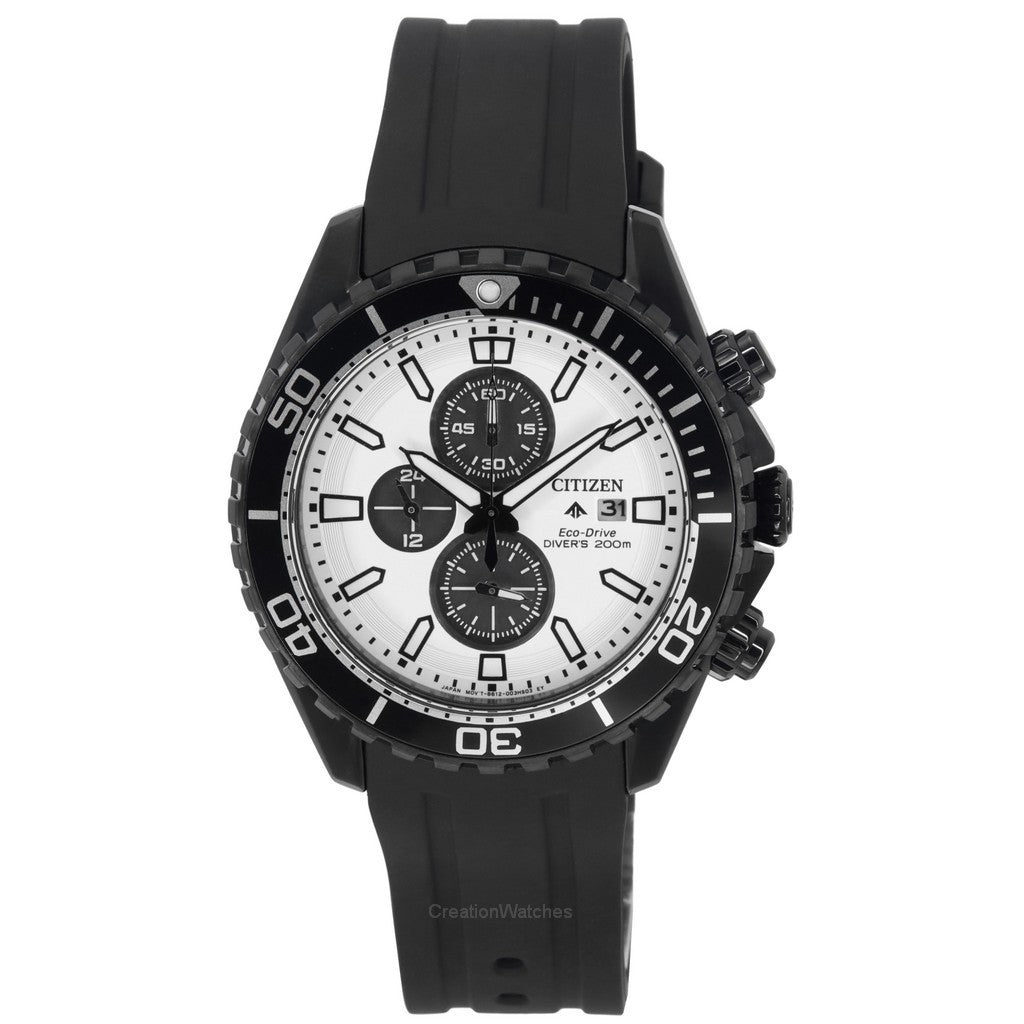 Citizen Promaster Marine EcoDrive Chronograph White Dial DiverS Ca082505A 200M MenS Watch