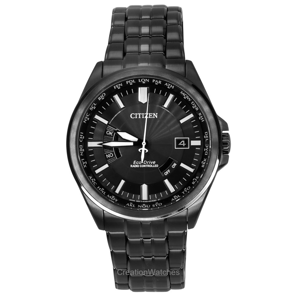 Citizen Collection Night Colour Edition Radio Controlled Black Dial EcoDrive Cb029454E 100M MenS Watch