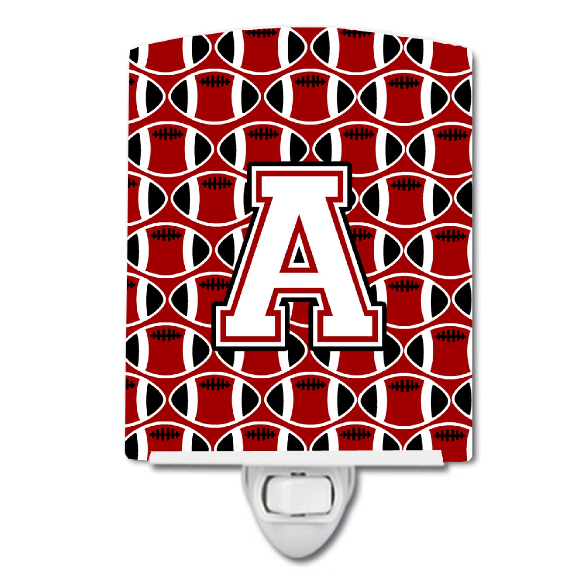  Inchcarolines Treasures Letter A Football Cardinal And White Ceramic Night Light, 6X4, Multicolor Inch