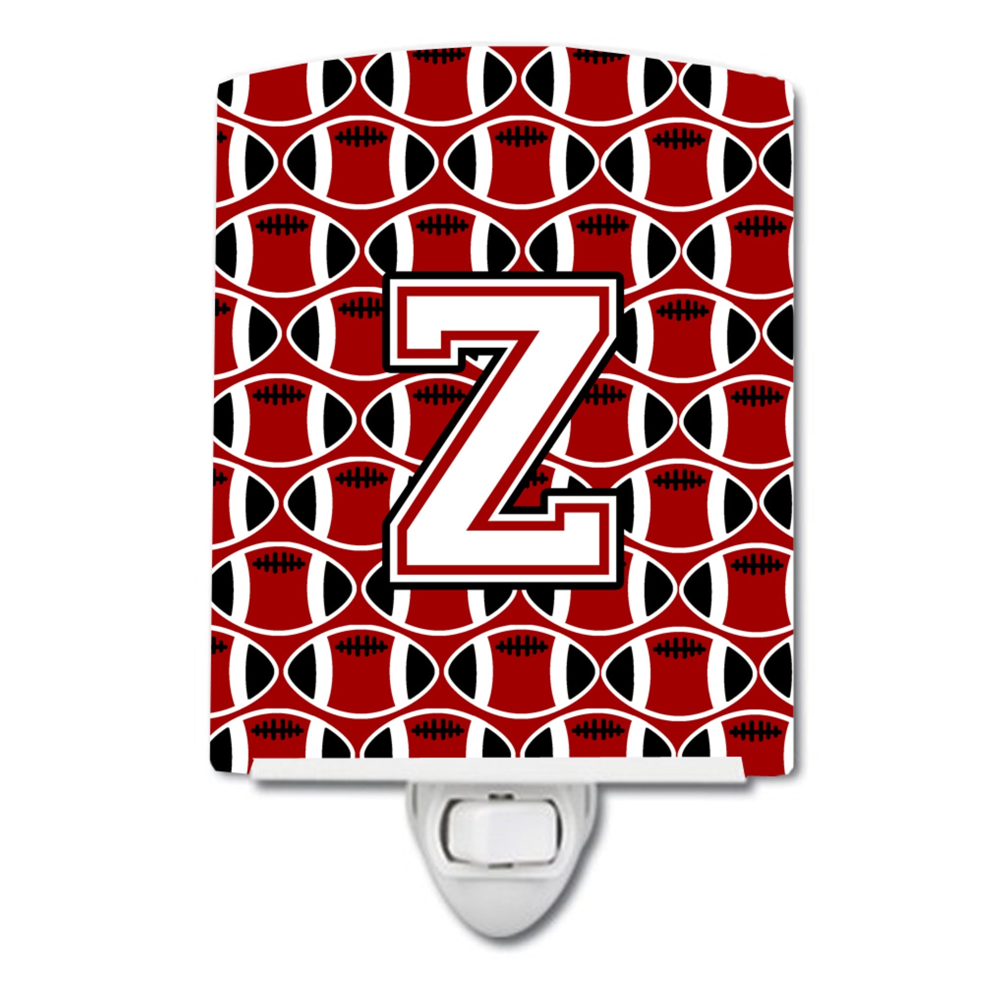  Inchcarolines Treasures Letter Z Football Cardinal And White Ceramic Night Light, 6X4, Multicolor Inch