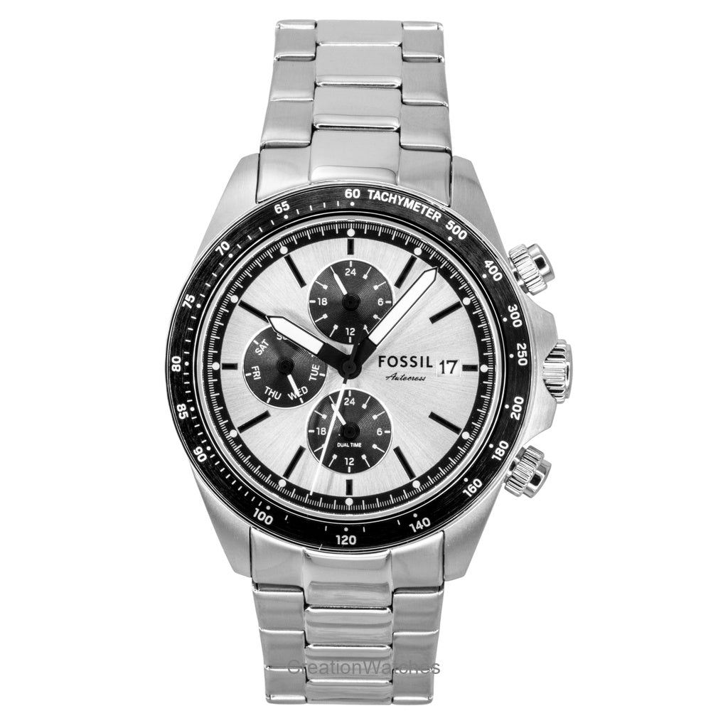 Fossil Autocross Multifunction Stainless Steel Silver Dial Quartz Fs6124 MenS Watch
