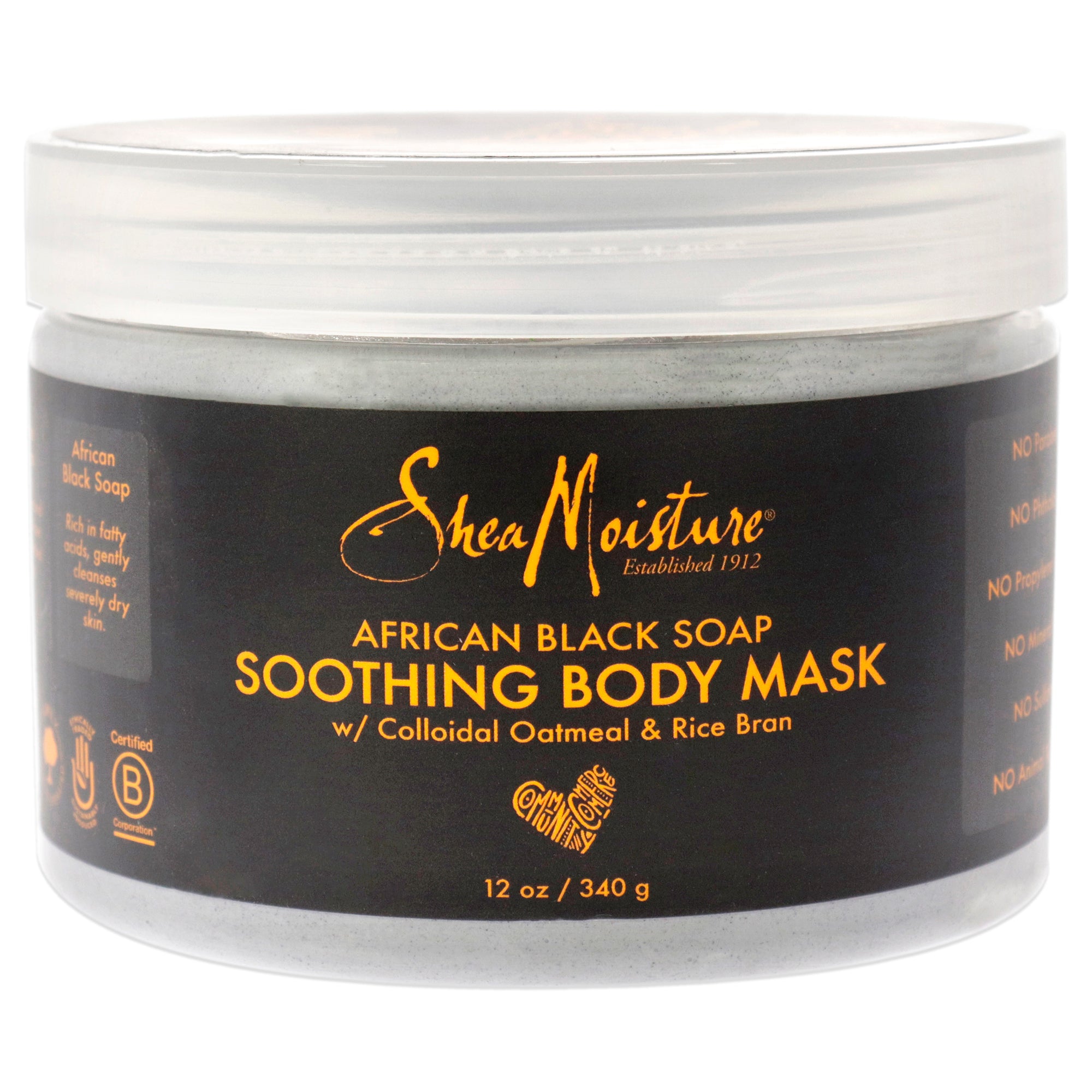 African Black Soap Soothing Body Mask By Shea Moisture For Unisex - 12 Oz Mask