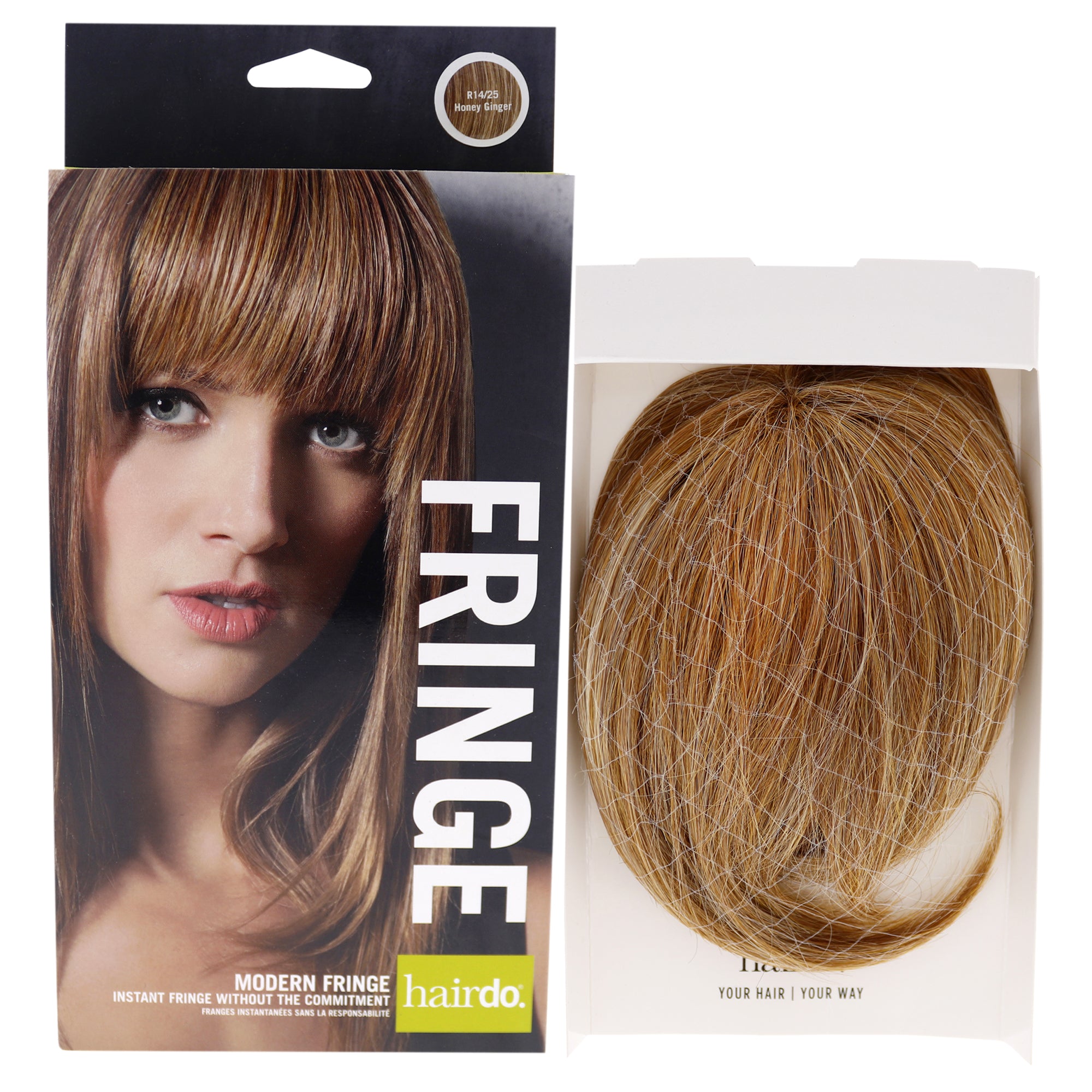 Modern Fringe Clip In Bang - R14 25 Honey Ginger By Hairdo For Women - 1 Pc Hair Extension