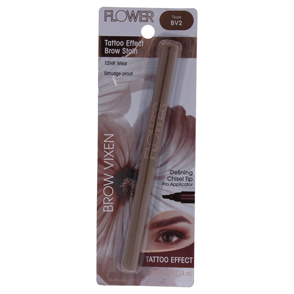 Brow Vixen Tattoo Effect Brow Stain - Bv2 Taupe By Flower Beauty For Women - 0.034 Oz Eyebrow