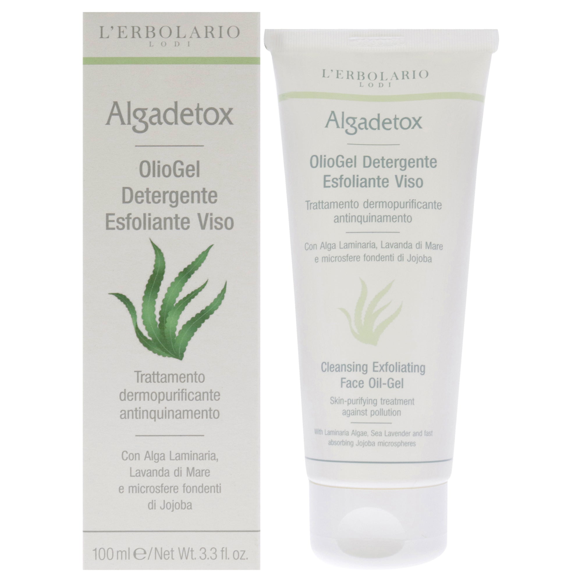 Cleansing Exfoliating Face Oil-Gel - Algadetox By Lerbolario For Unisex - 3.3 Oz Cleanser