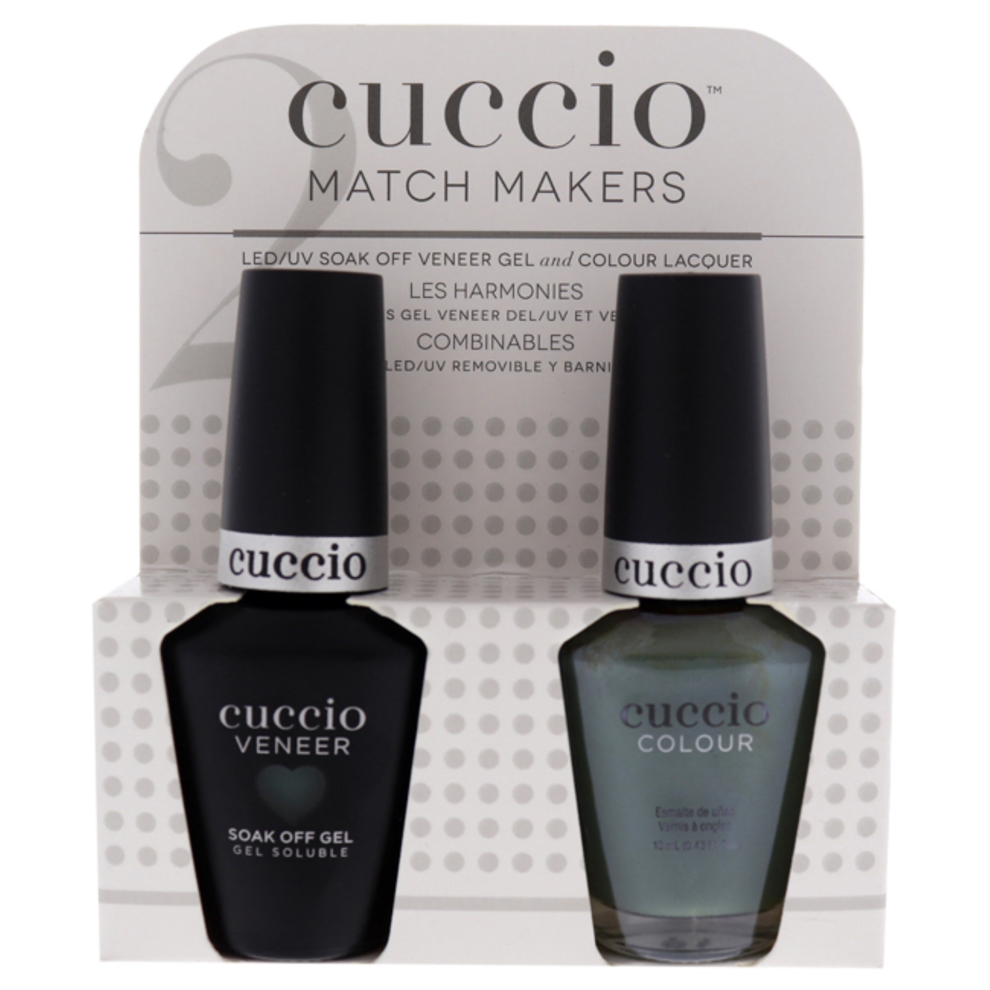 Match Makers Set - Dubai Me An Island by Cuccio Colour for Women - 2 Pc 0.44oz Veneer Soak Of Gel Nail Polish, 0.43oz Colour Nai