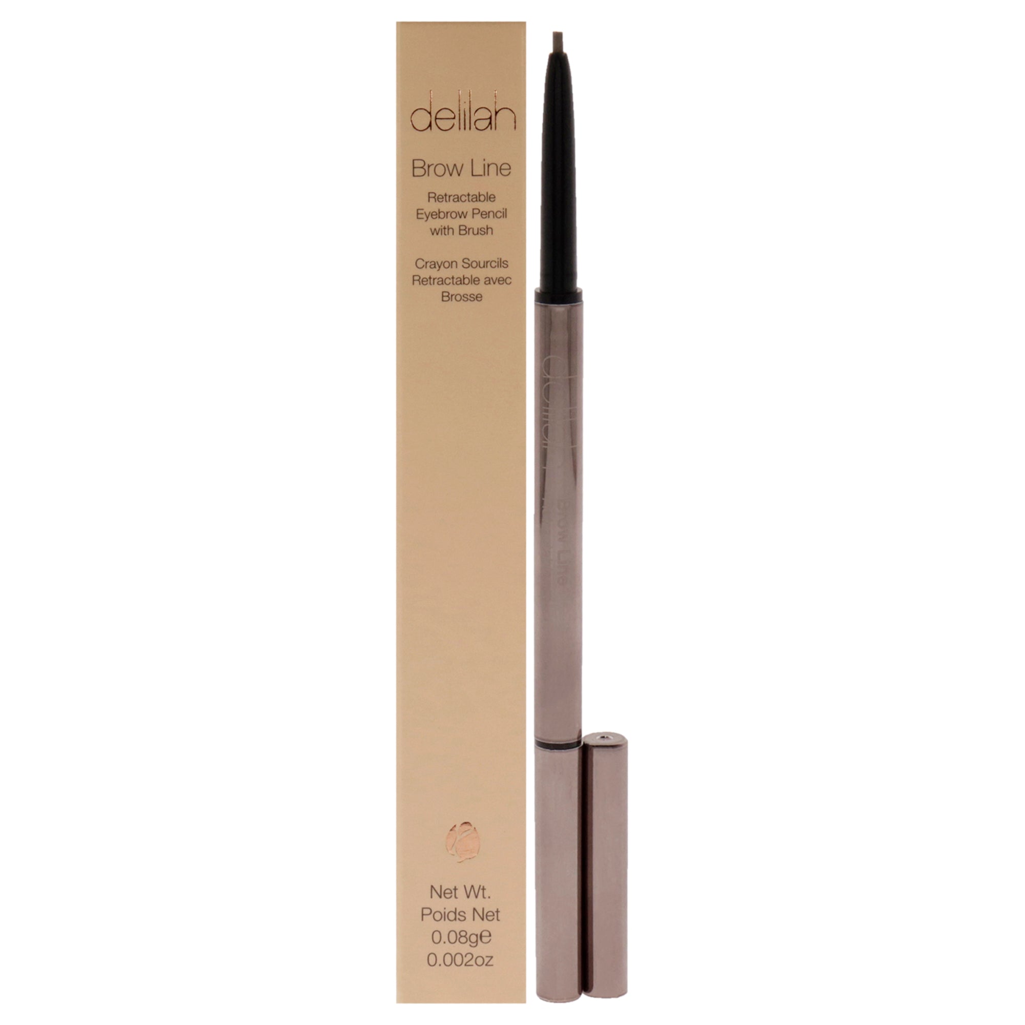 Brow Line Retractable Eyebrow Pencil With Brush - Ash By Delilah For Women - 0.002 Oz Eyebrow