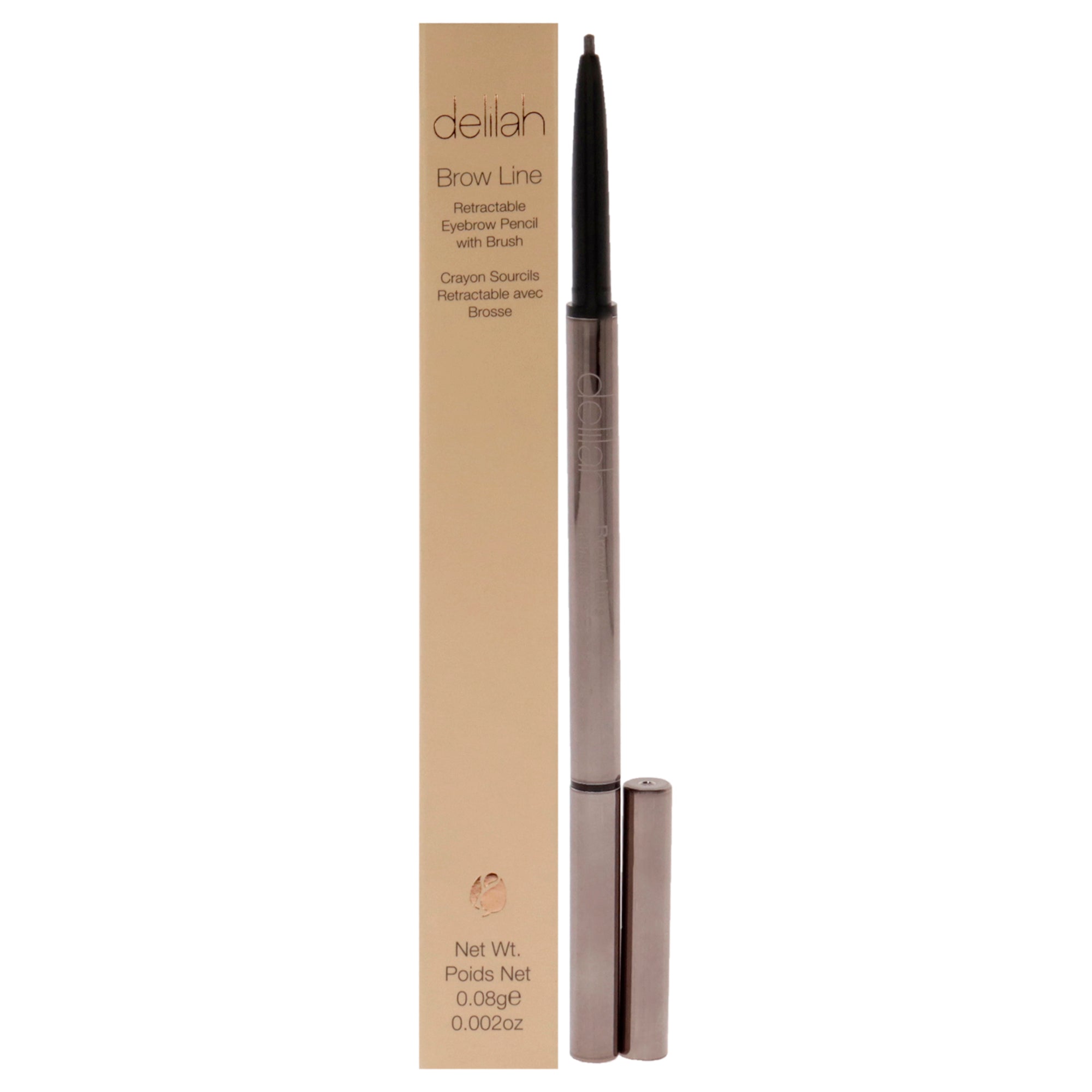 Brow Line Retractable Eyebrow Pencil With Brush - Sable By Delilah For Women - 0.002 Oz Eyebrow