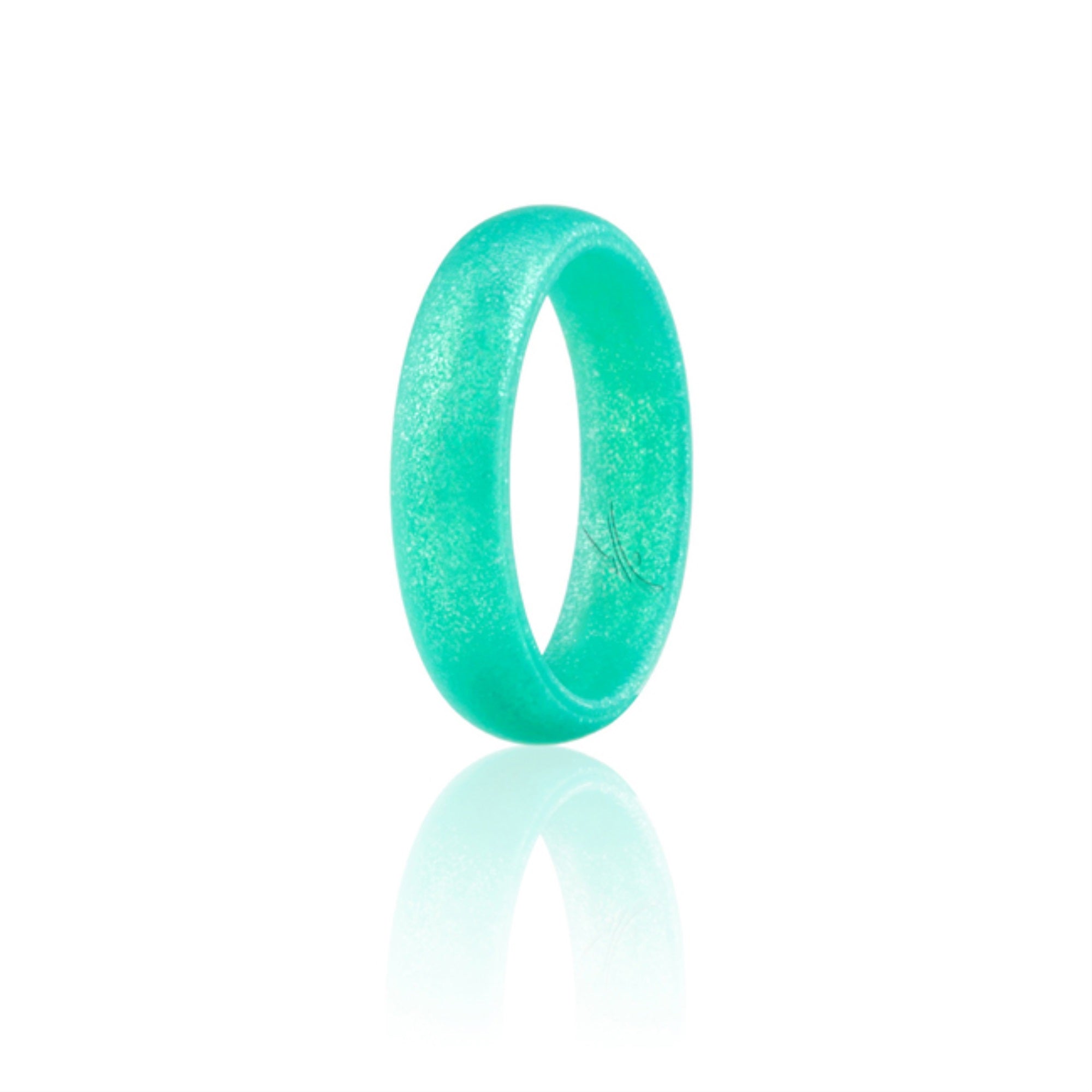 Silicone Wedding Ring - Dome Style - Metal Turquoise By Roq For Women - 9 Mm Ring