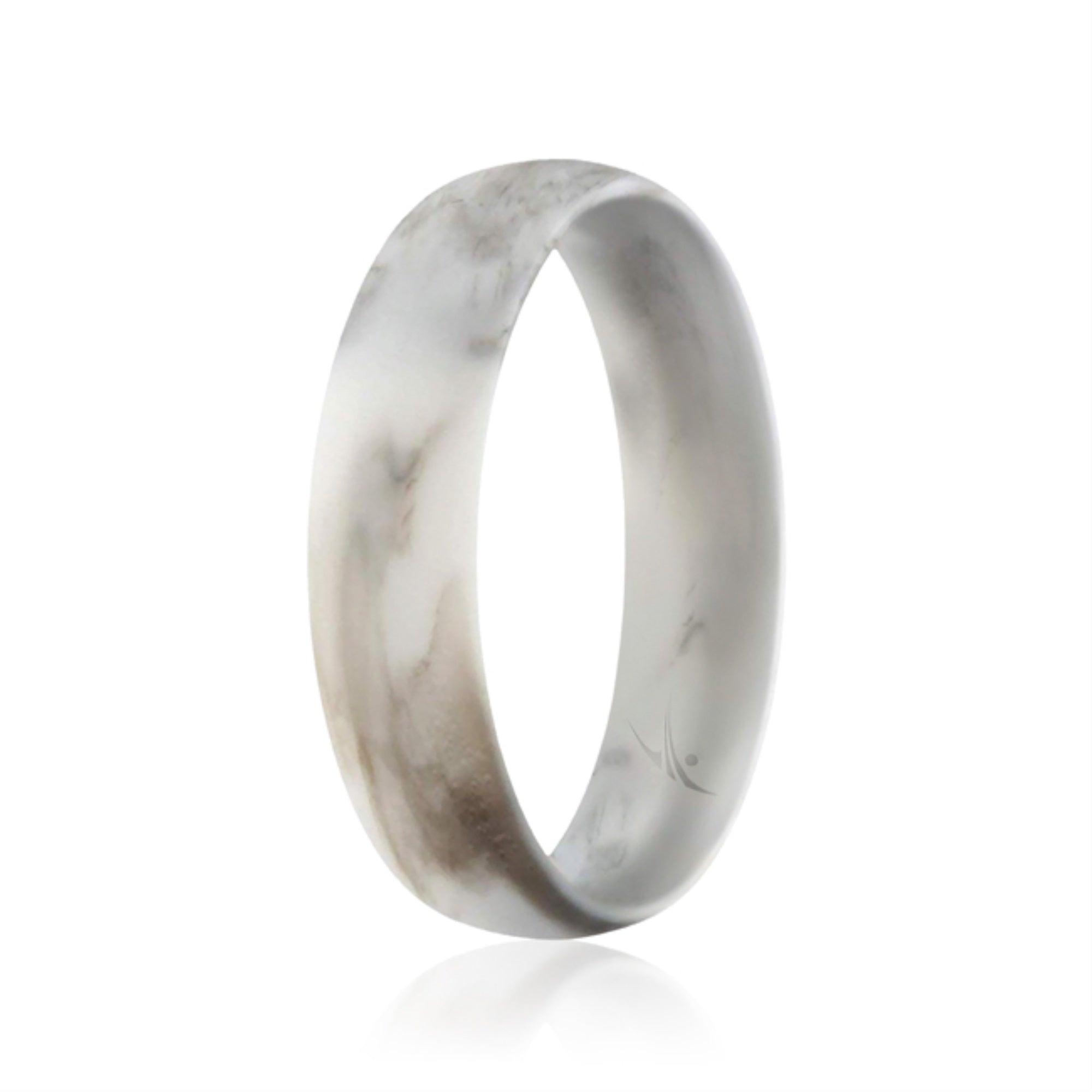 Silicone Wedding Ring - Dome Style Thin Comfort Fit - Marble By Roq For Women - 9 Mm Ring