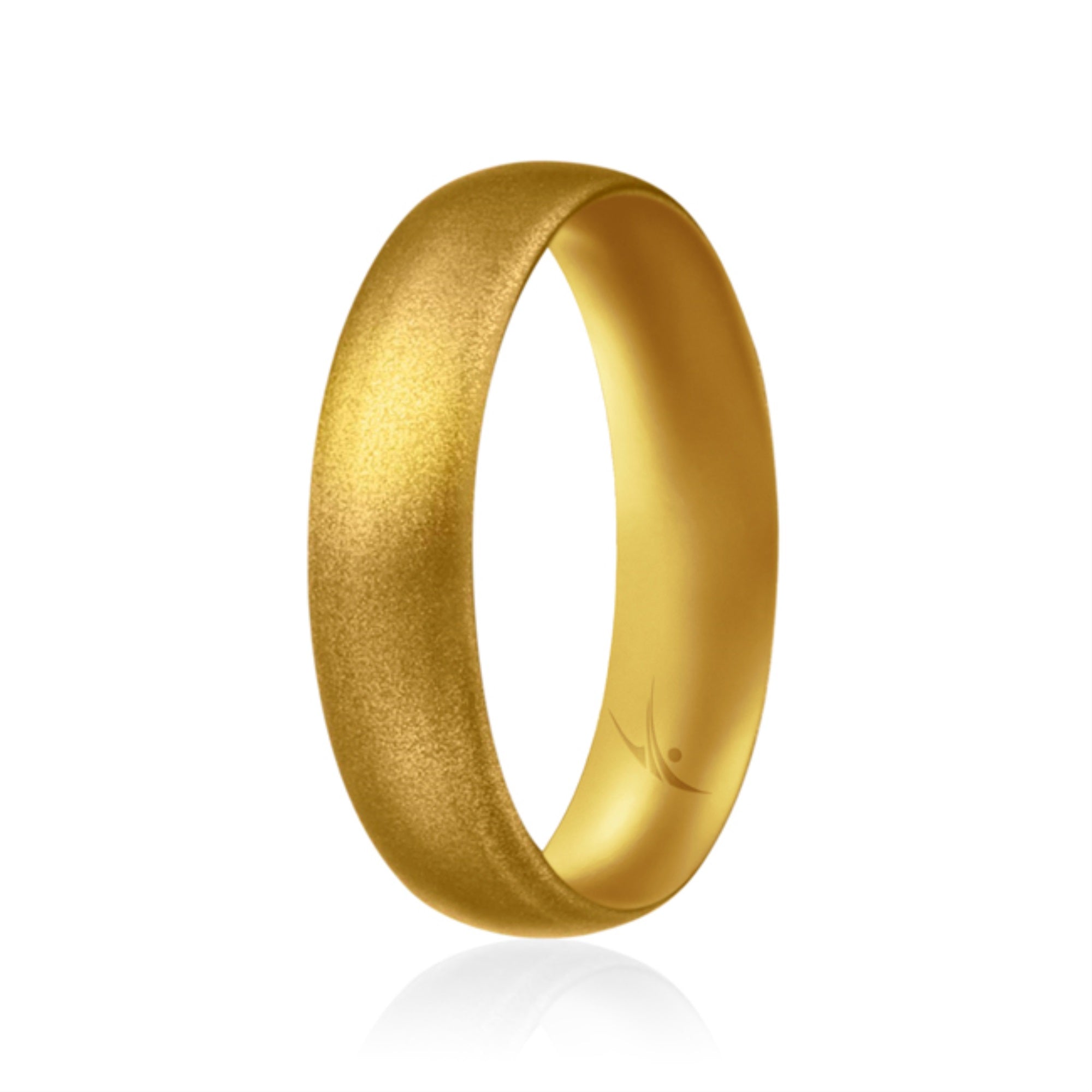 Silicone Wedding Ring - Dome Style Thin Comfort Fit - Gold By Roq For Women - 9 Mm Ring