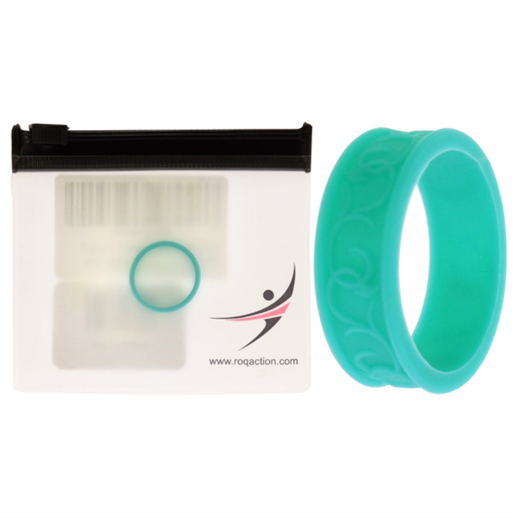 Silicone Wedding Flower Ring - Turquoise By Roq For Women - 7 Mm Ring