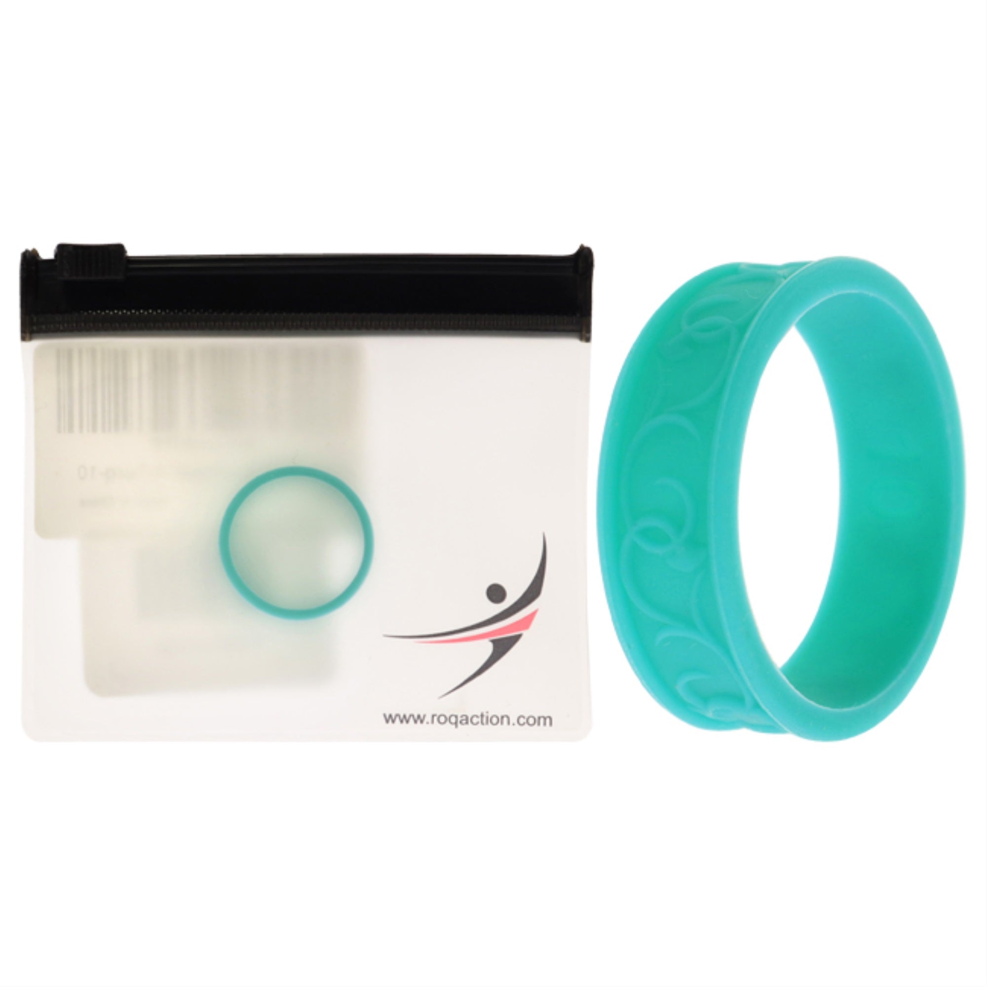 Silicone Wedding Flower Ring - Turquoise By Roq For Women - 10 Mm Ring