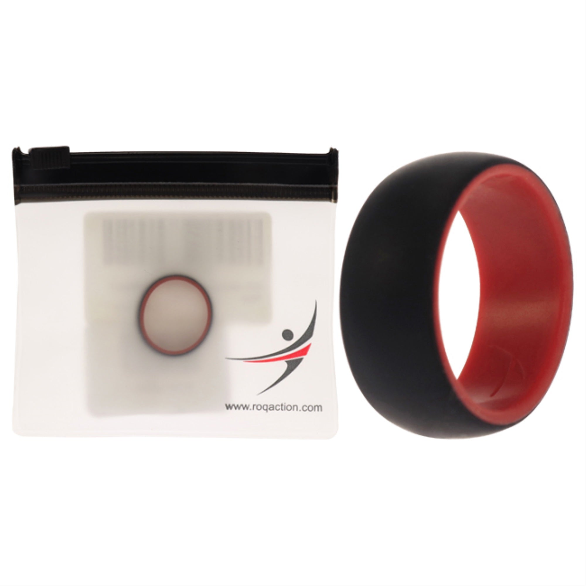 Silicone Wedding 2Layer Dome Ring - Red-Black By Roq For Men - 7 Mm Ring