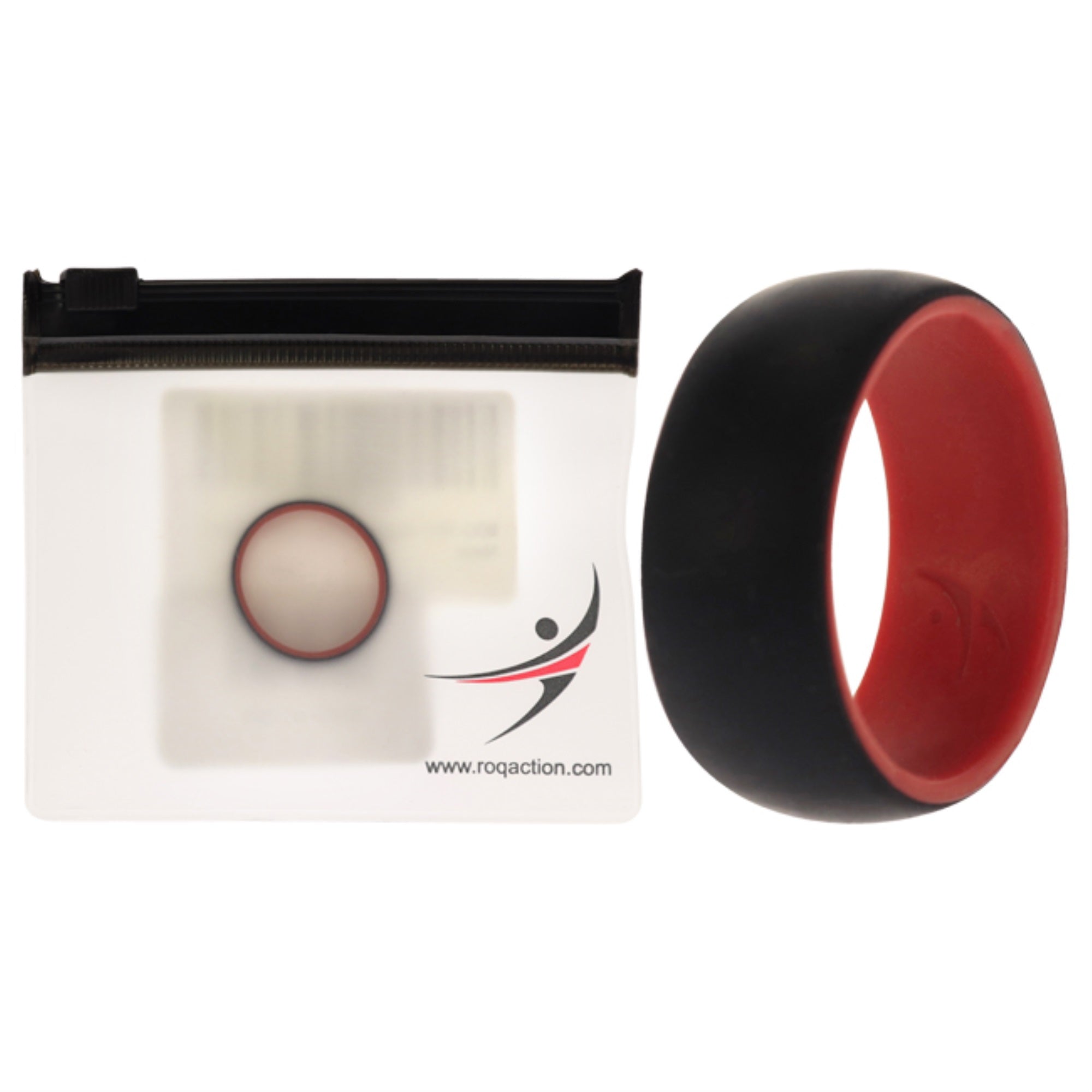 Silicone Wedding 2Layer Dome Ring - Red-Black By Roq For Men - 9 Mm Ring