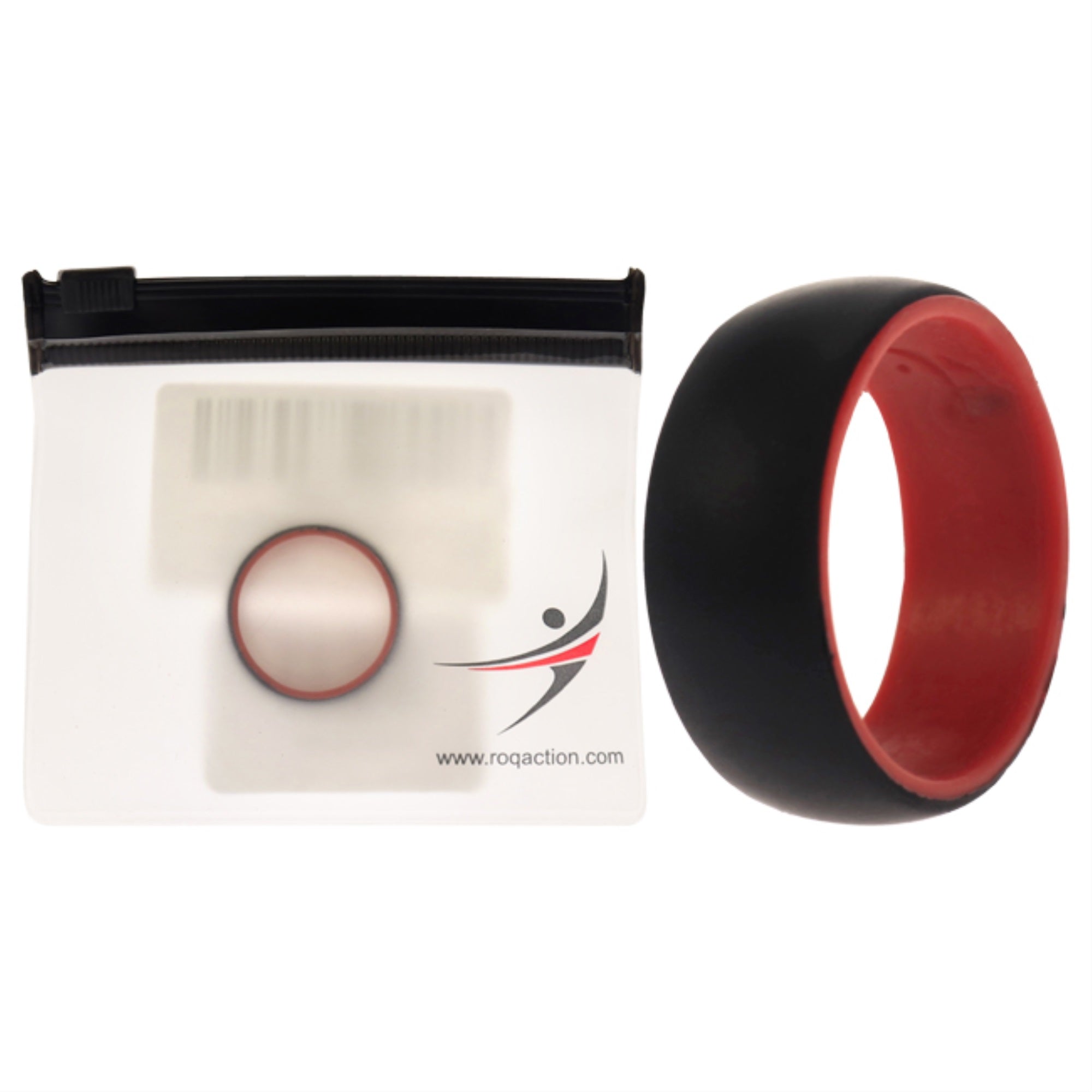 Silicone Wedding 2Layer Dome Ring - Red-Black By Roq For Men - 11 Mm Ring