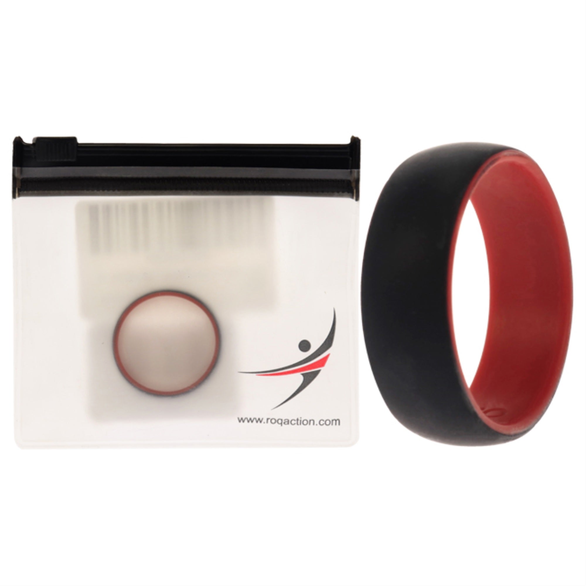 Silicone2Layer Dome Ring - Red-Black By Roq For Men - 16 Mm Ring