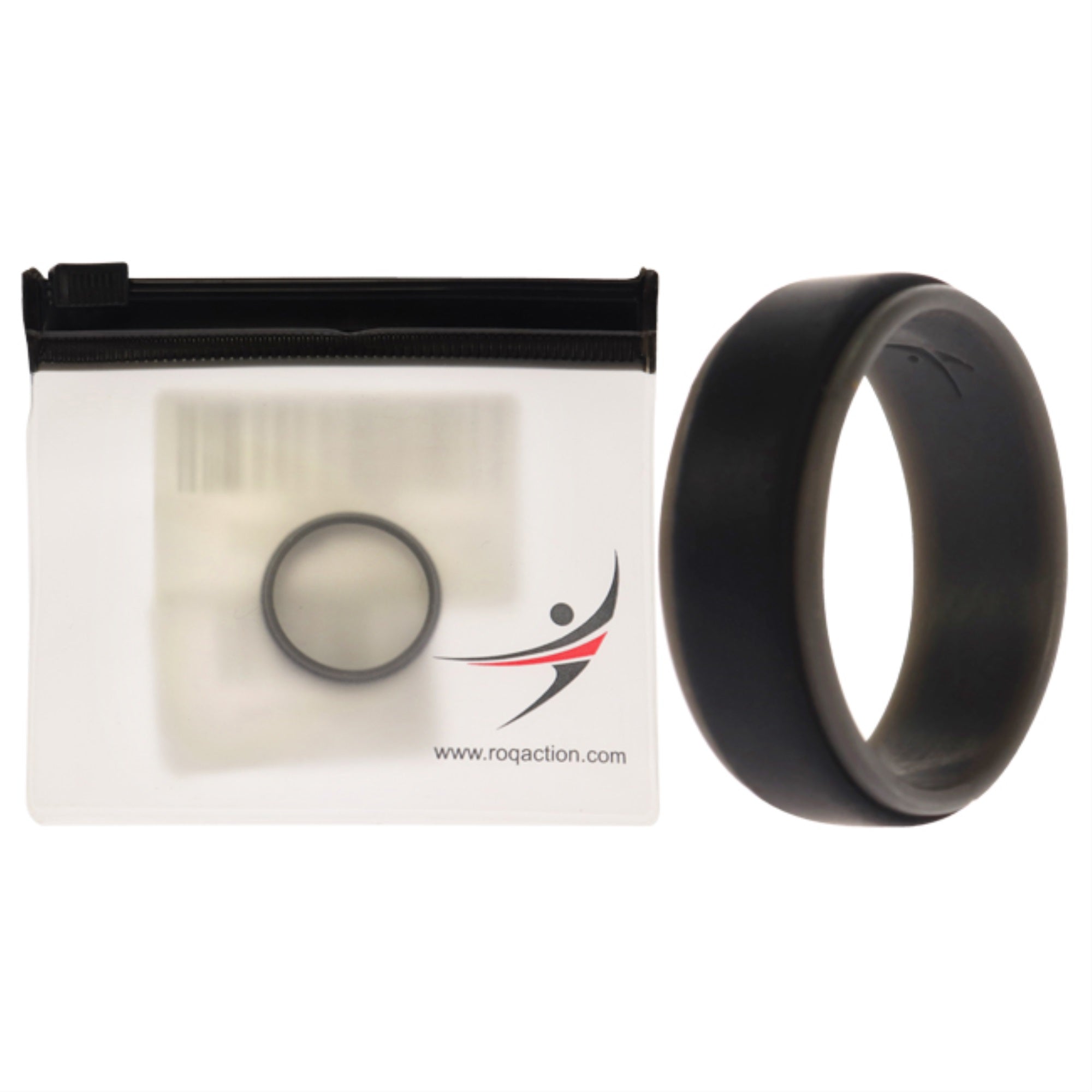 Silicone Wedding 2Layer Step Ring - Grey-Black By Roq For Men - 10 Mm Ring